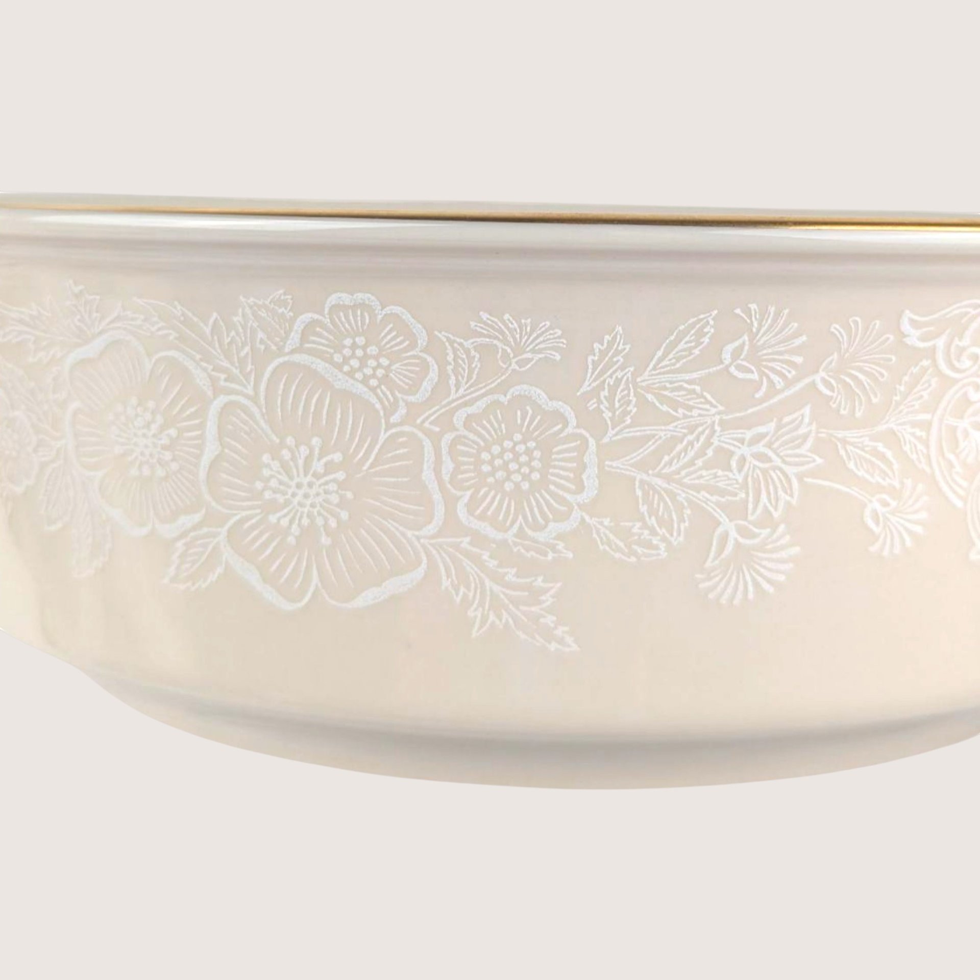1980s Lenox Porcelain Floral Traditional Serving Bowl