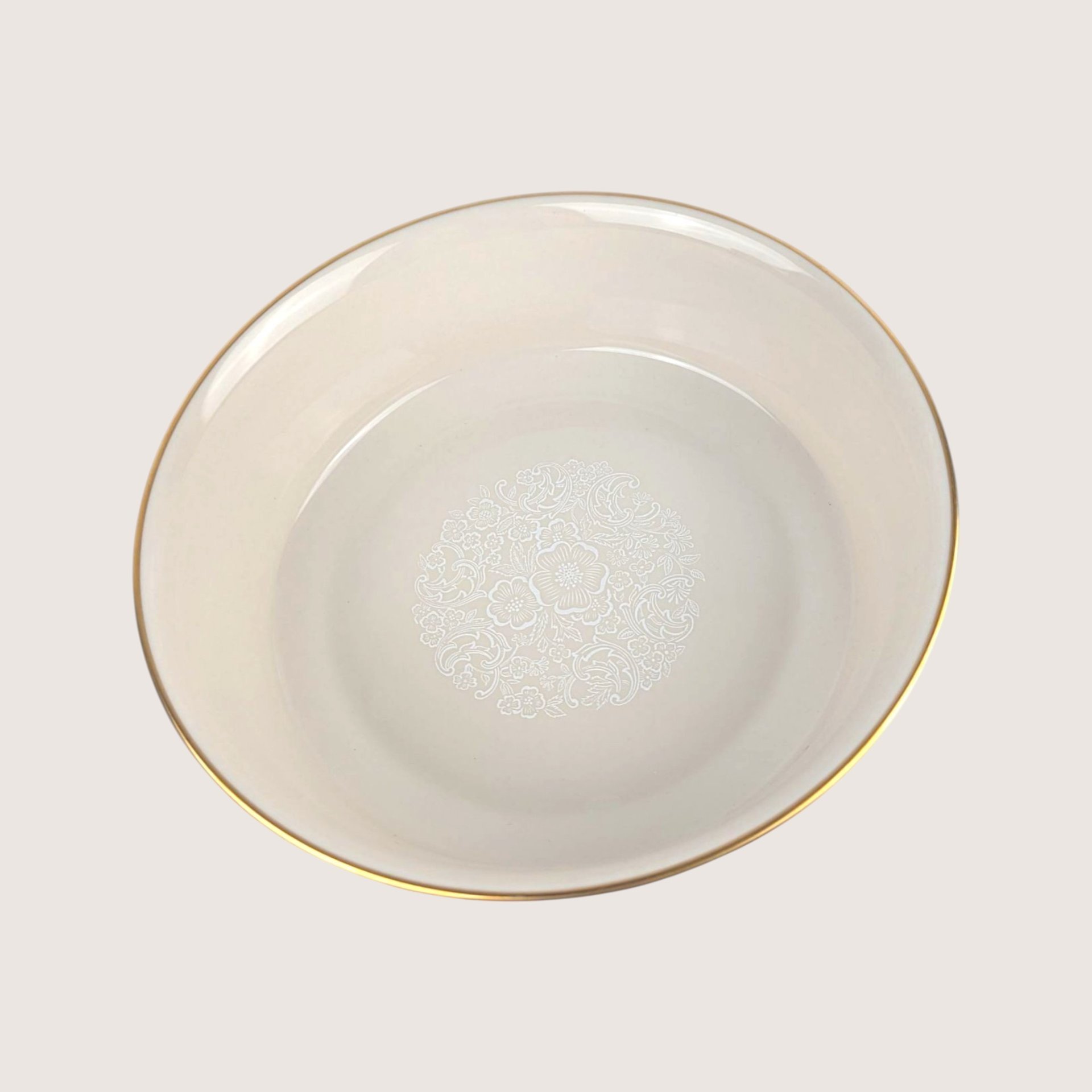 1980s Lenox Porcelain Floral Traditional Serving Bowl