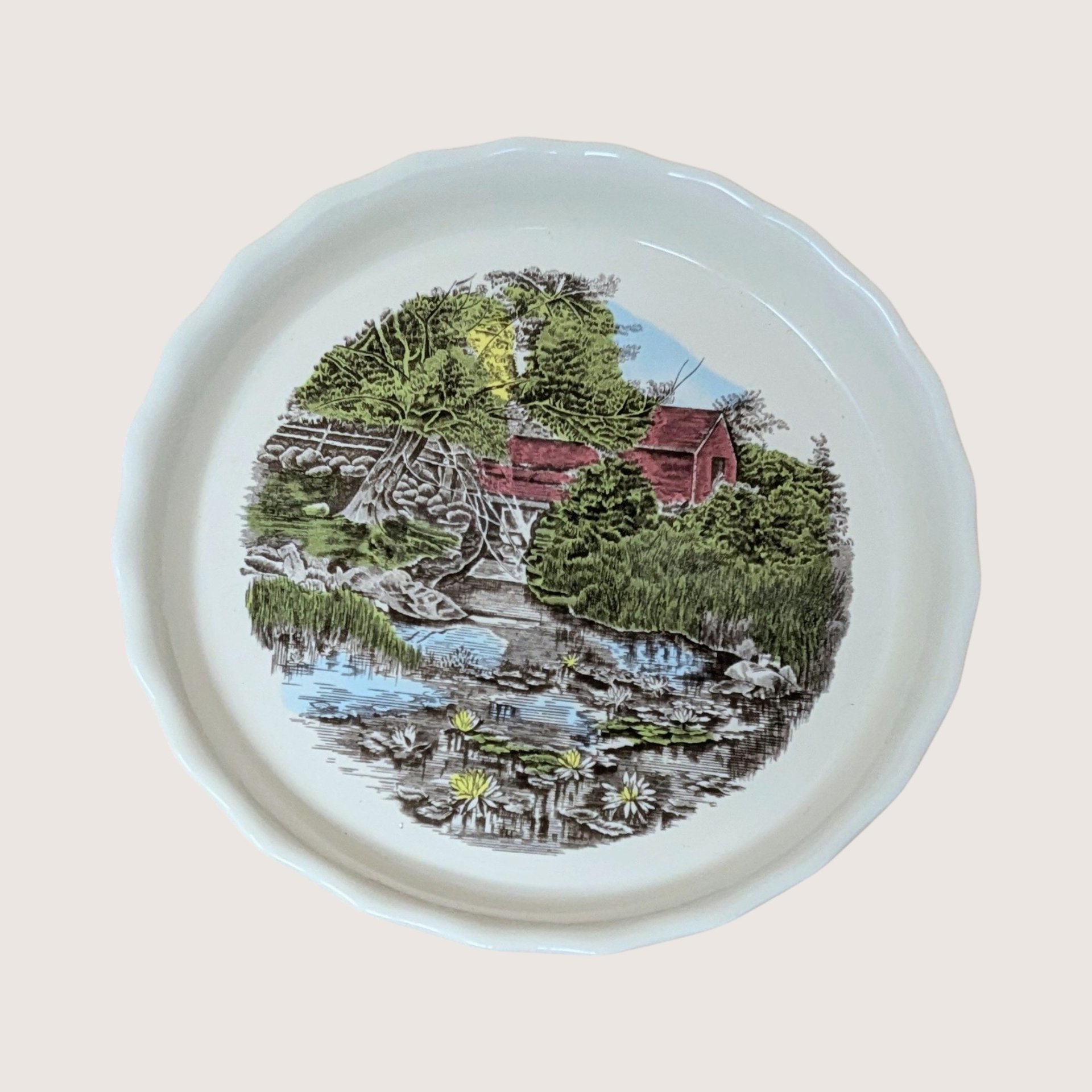 Vintage Johnson Brothers The Friendly Village Ceramic Pie Plate