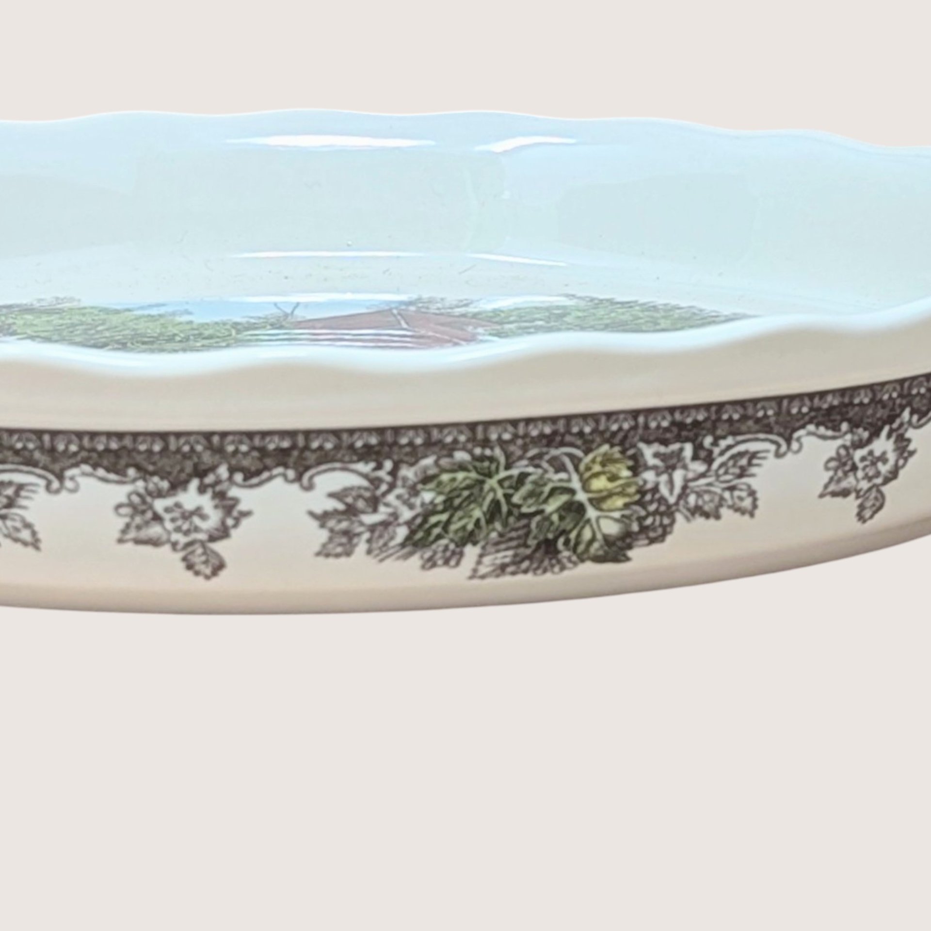 Vintage Johnson Brothers The Friendly Village Ceramic Pie Plate
