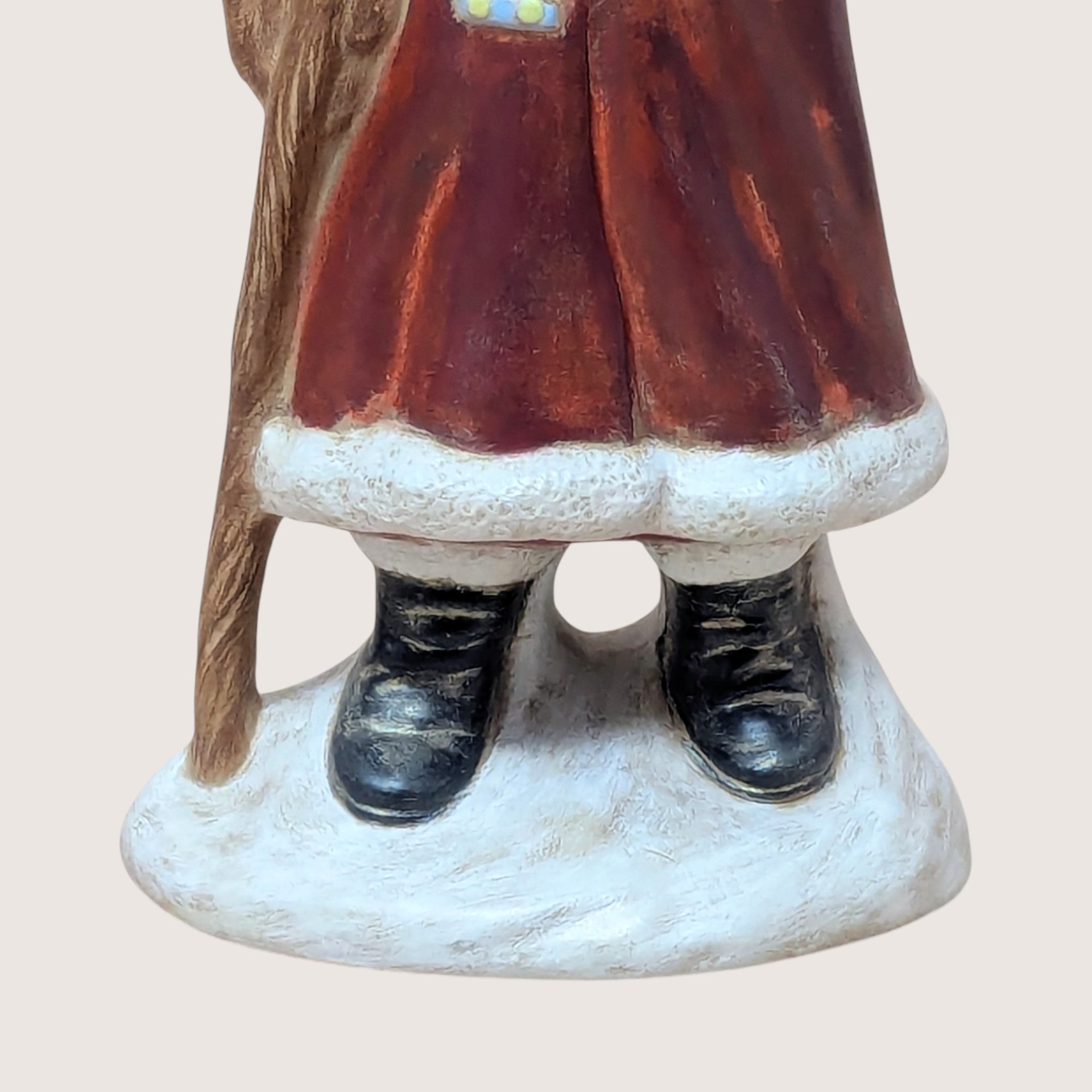 Vintage Pair Hand Painted Old World Santa Figures