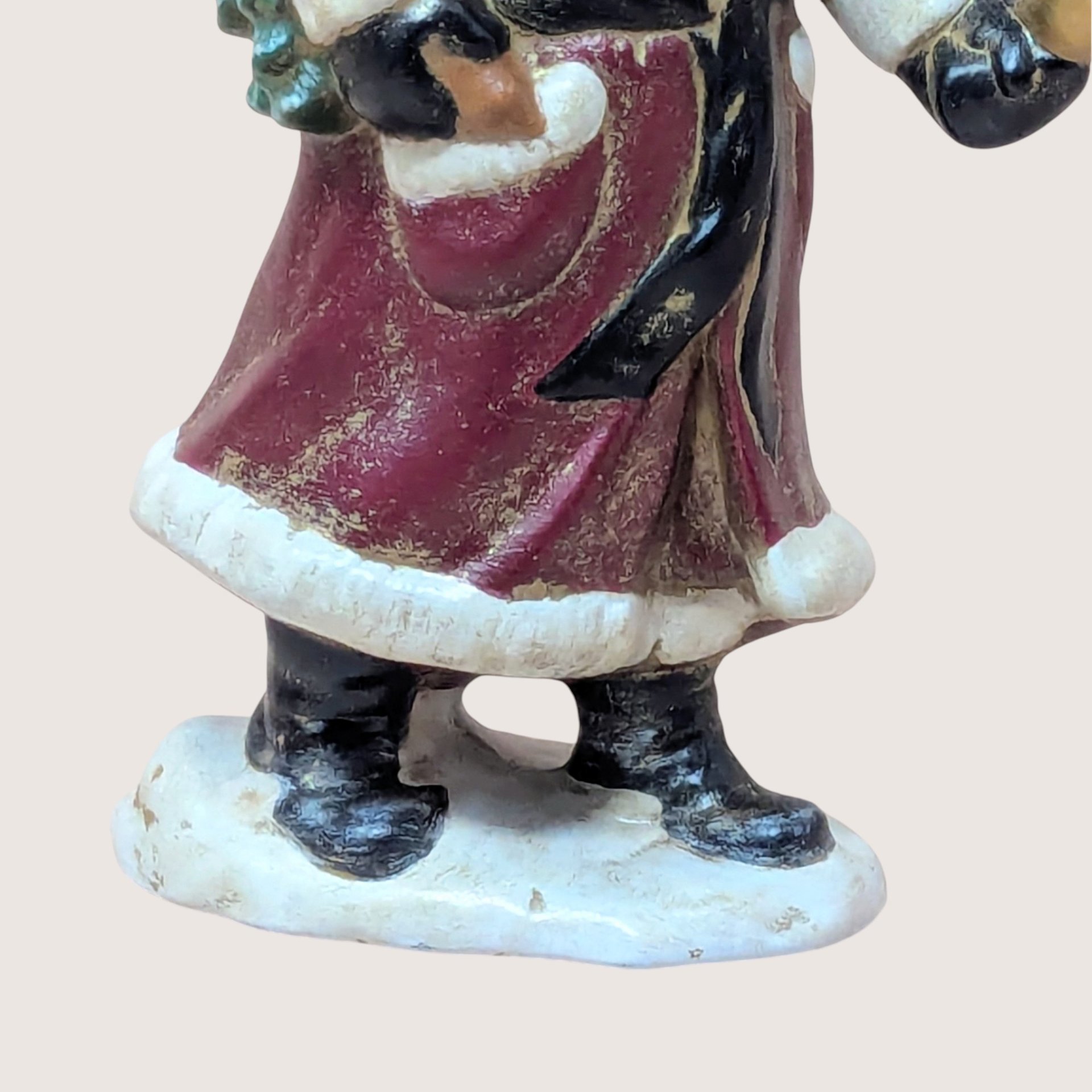 Vintage Pair Hand Painted Old World Santa Figures