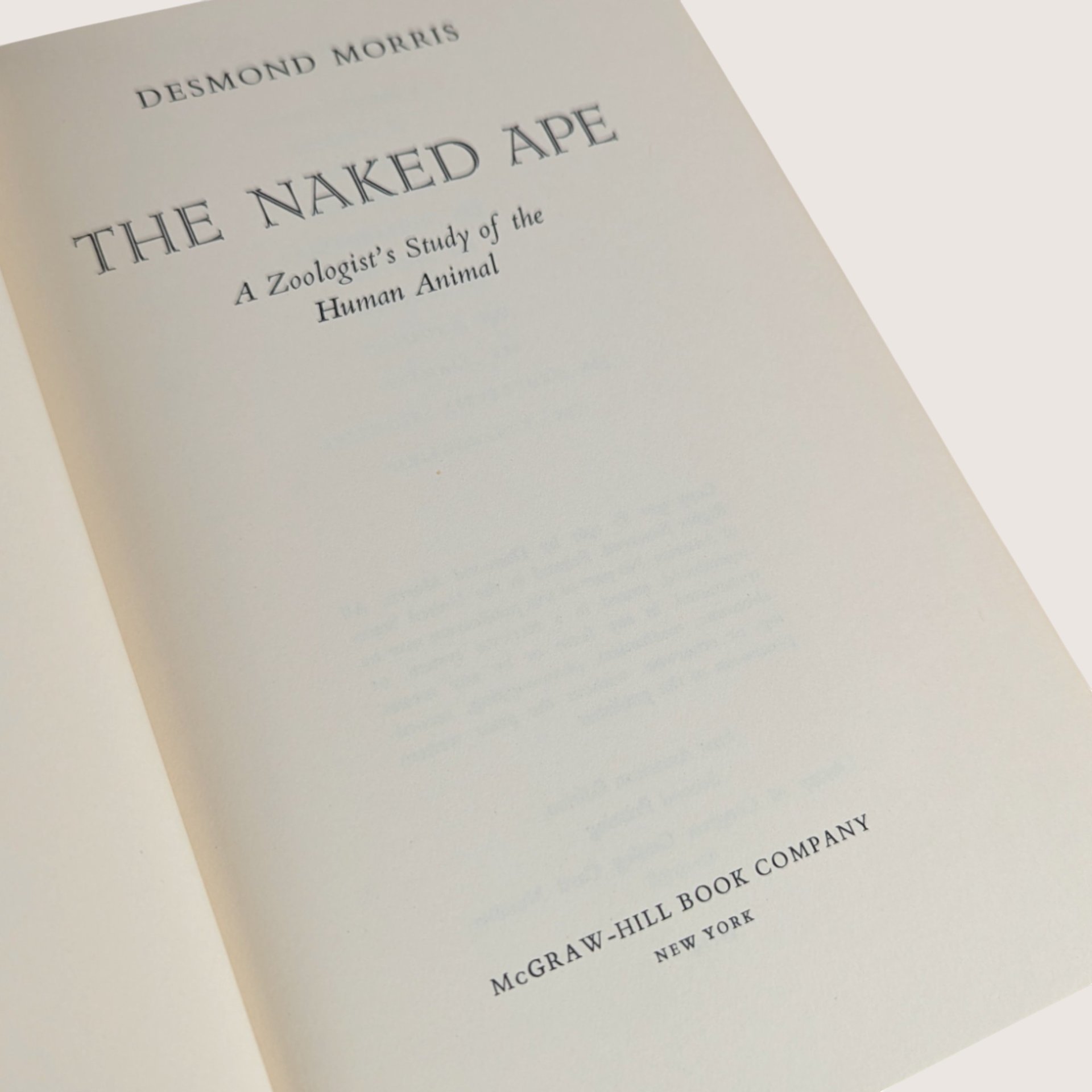 1967 The Naked Ape Desmond Morris Hardcover Book Dust Jacket