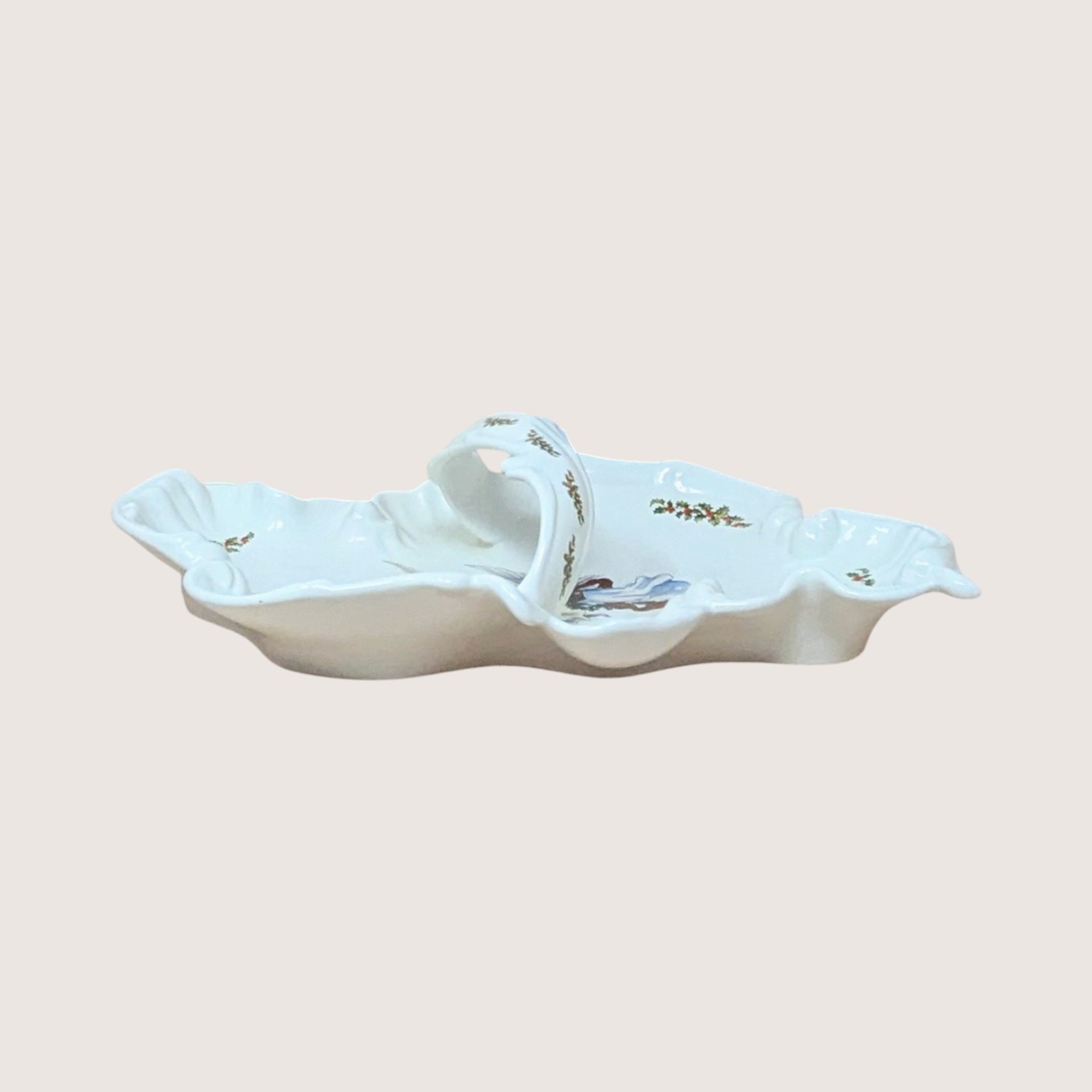 Vintage Handmade Ceramic Christmas Angel Tray