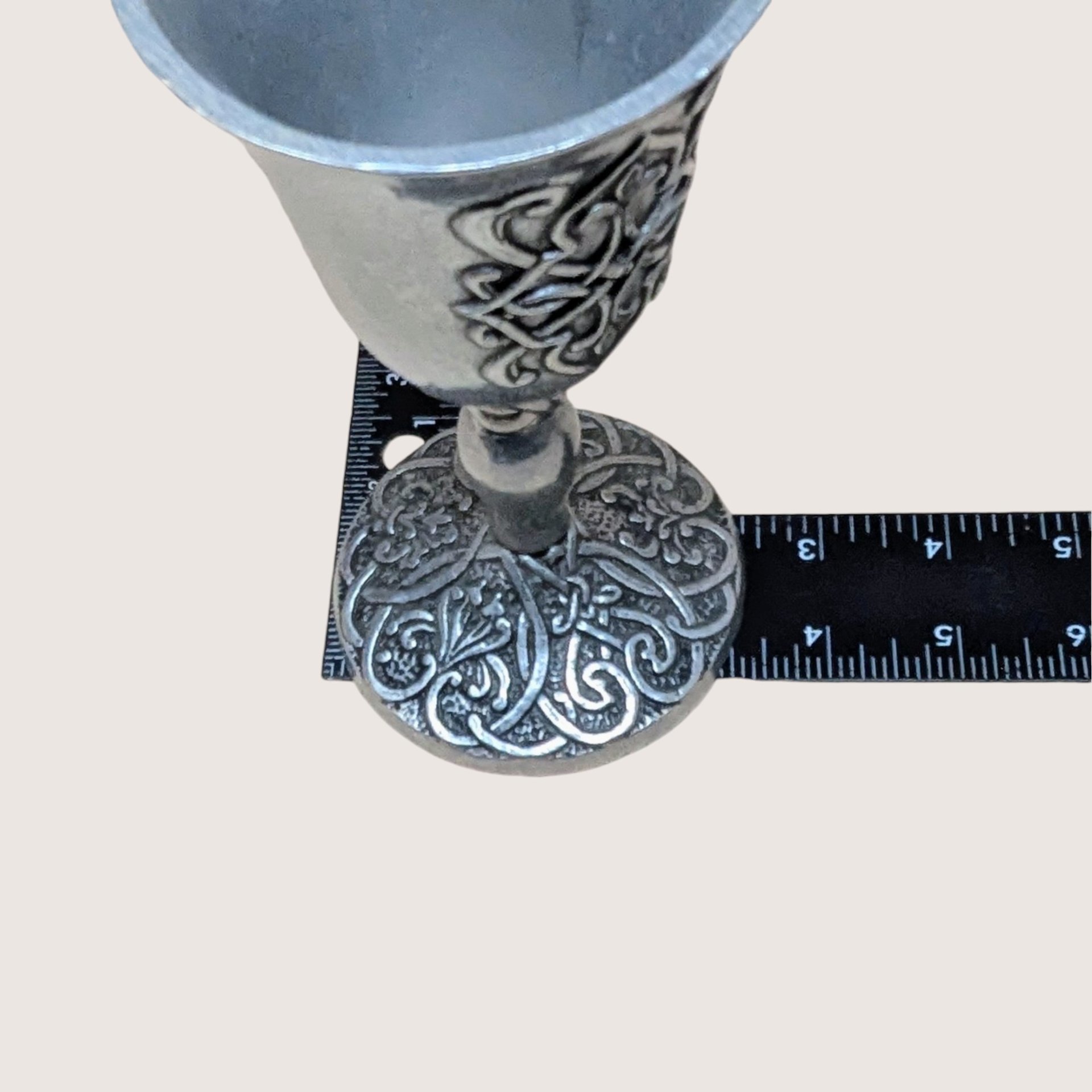 1990s Carlson Forevermore Pewter Candlestick and Goblet Set