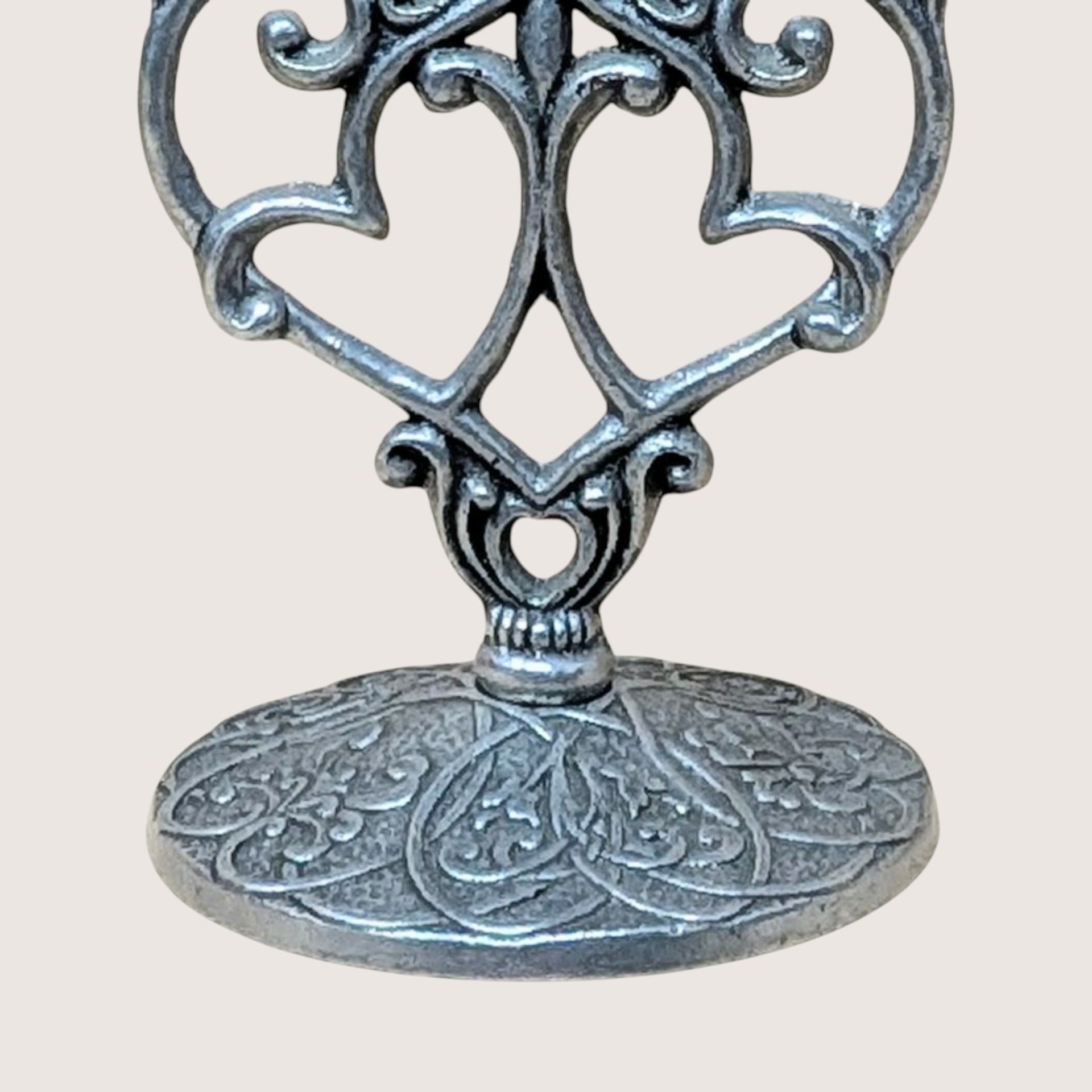 1990s Carlson Forevermore Pewter Candlestick and Goblet Set