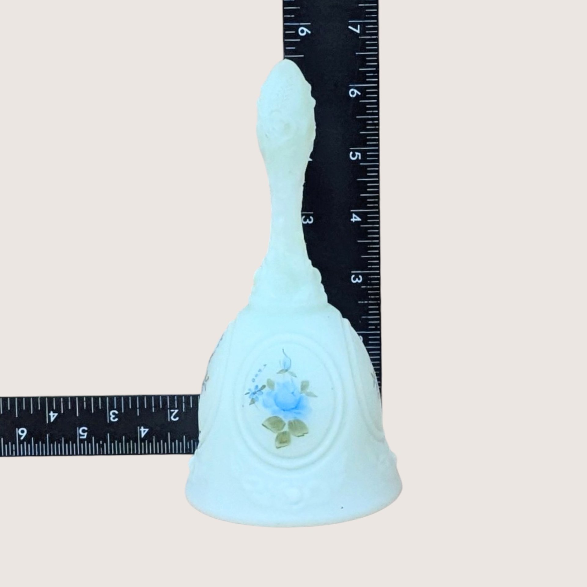 Vintage Fenton Hand Painted Blue Glass Bell
