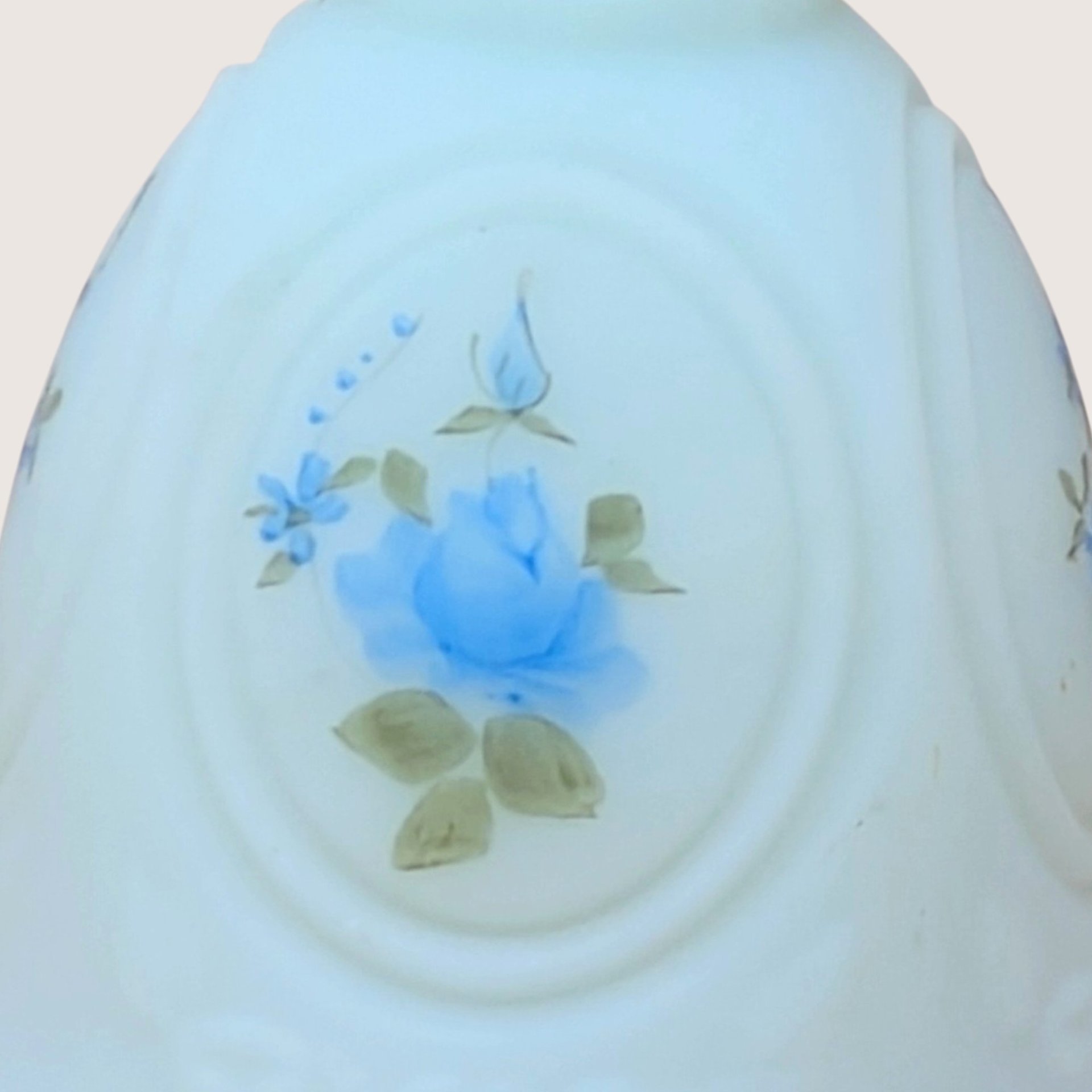 Vintage Fenton Hand Painted Blue Glass Bell