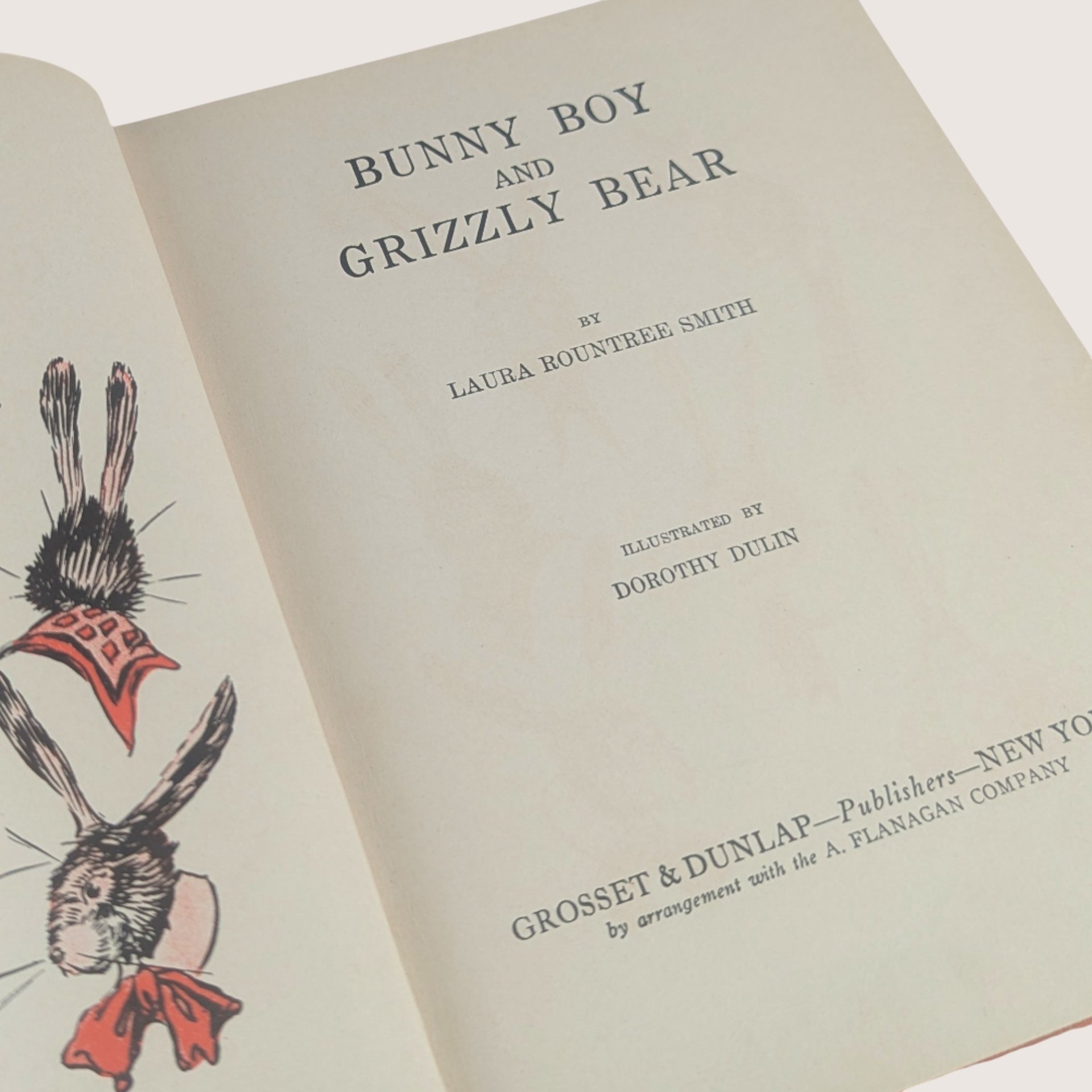 1922 Bunny Boy and Grizzly Bear Laura Rountree Smith Hardcover Book