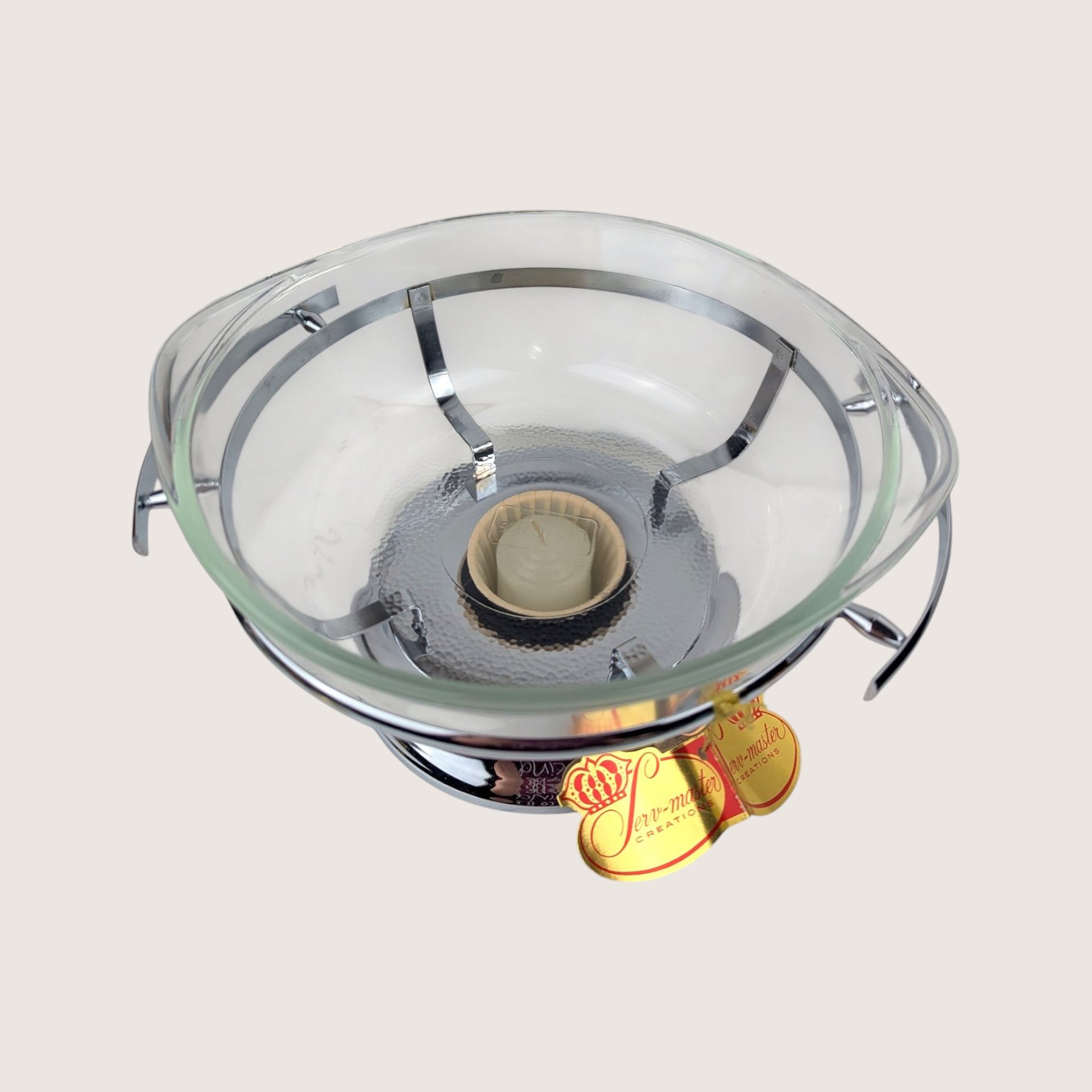 1970s Serv Master 2 Quart Covered Casserole Chafing Dish Warmer Set