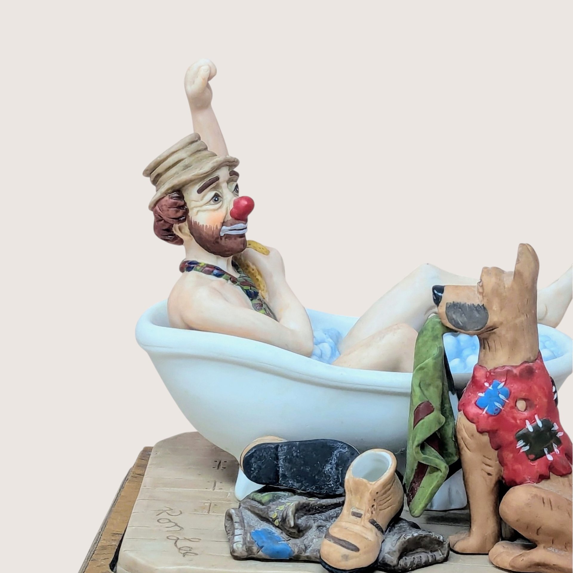 1980s Ron Lee A Hard Day's Bath Sample Figurine