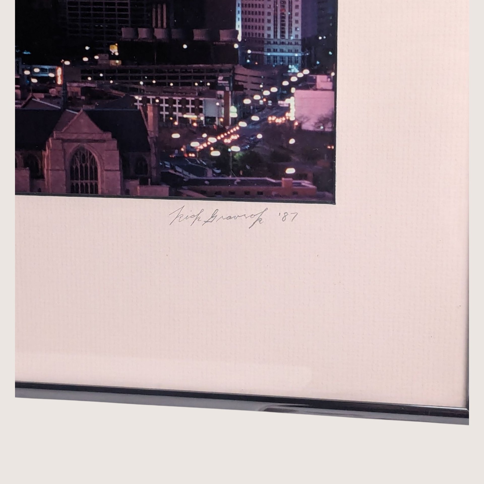 1987 Rick Gravrok World Series Skyline Framed Photograph