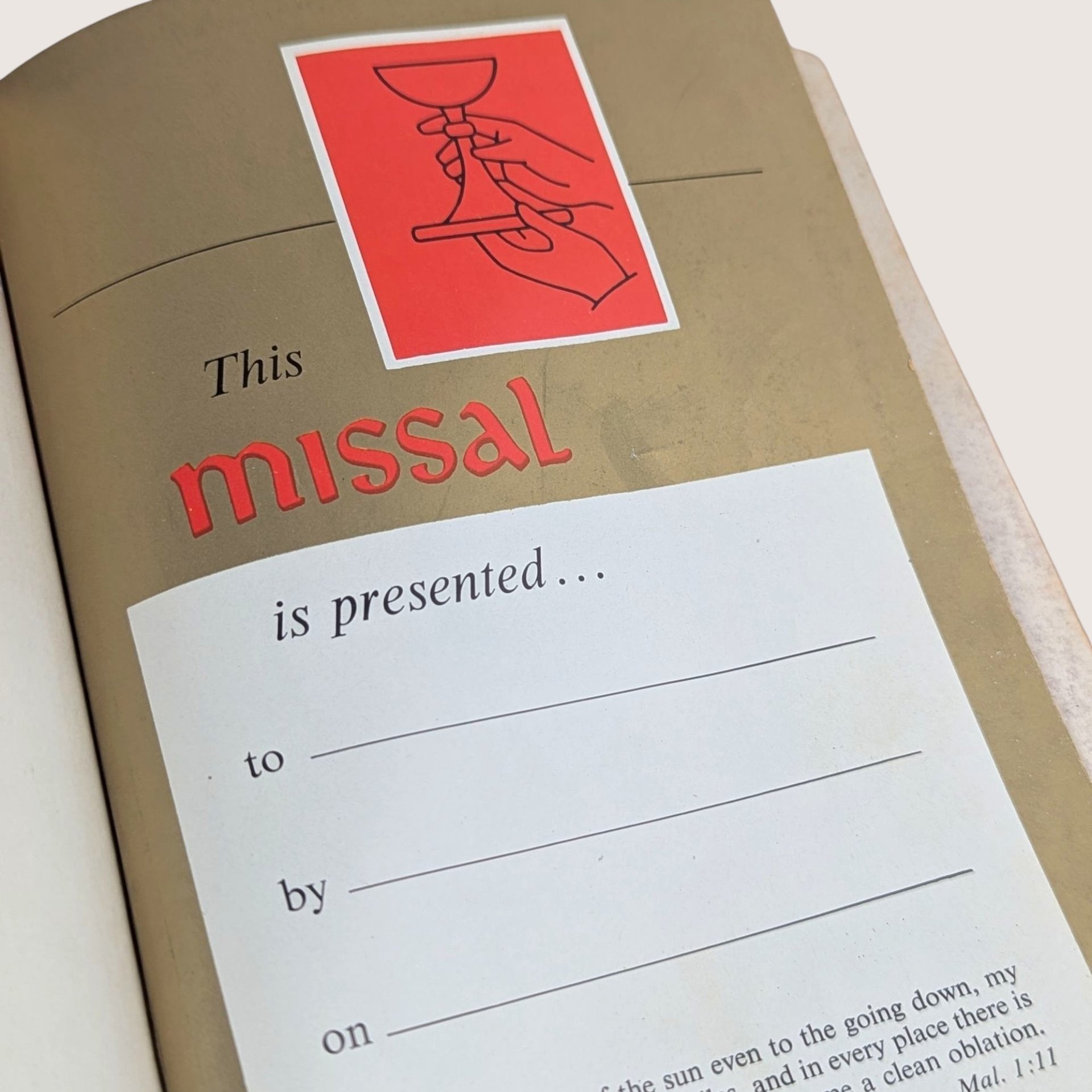 1959 The Catholic Missal Hardcover Book O'Connell Martin