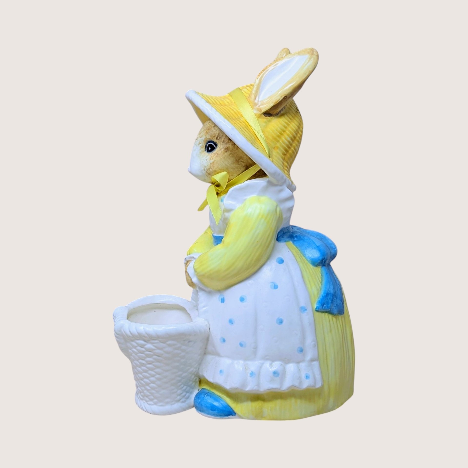 1990s Dept 56 Ceramic Rabbit Planter