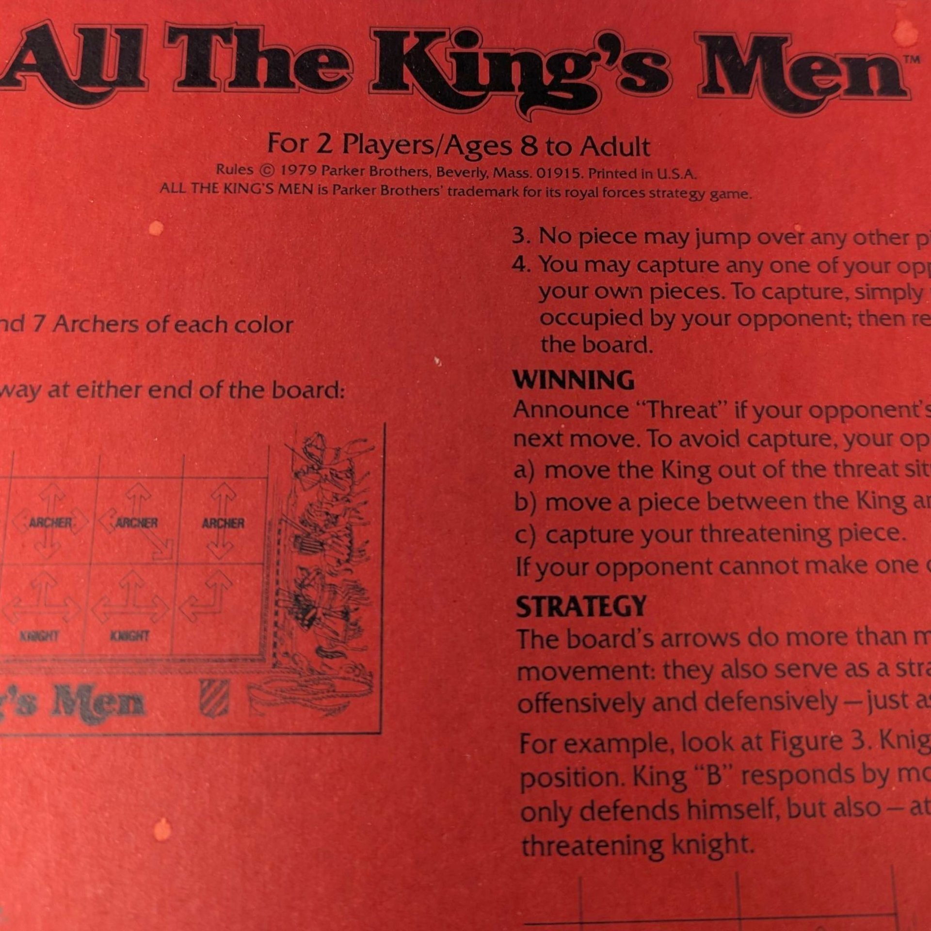 1979 Parker Brothers All The Kings Men Game