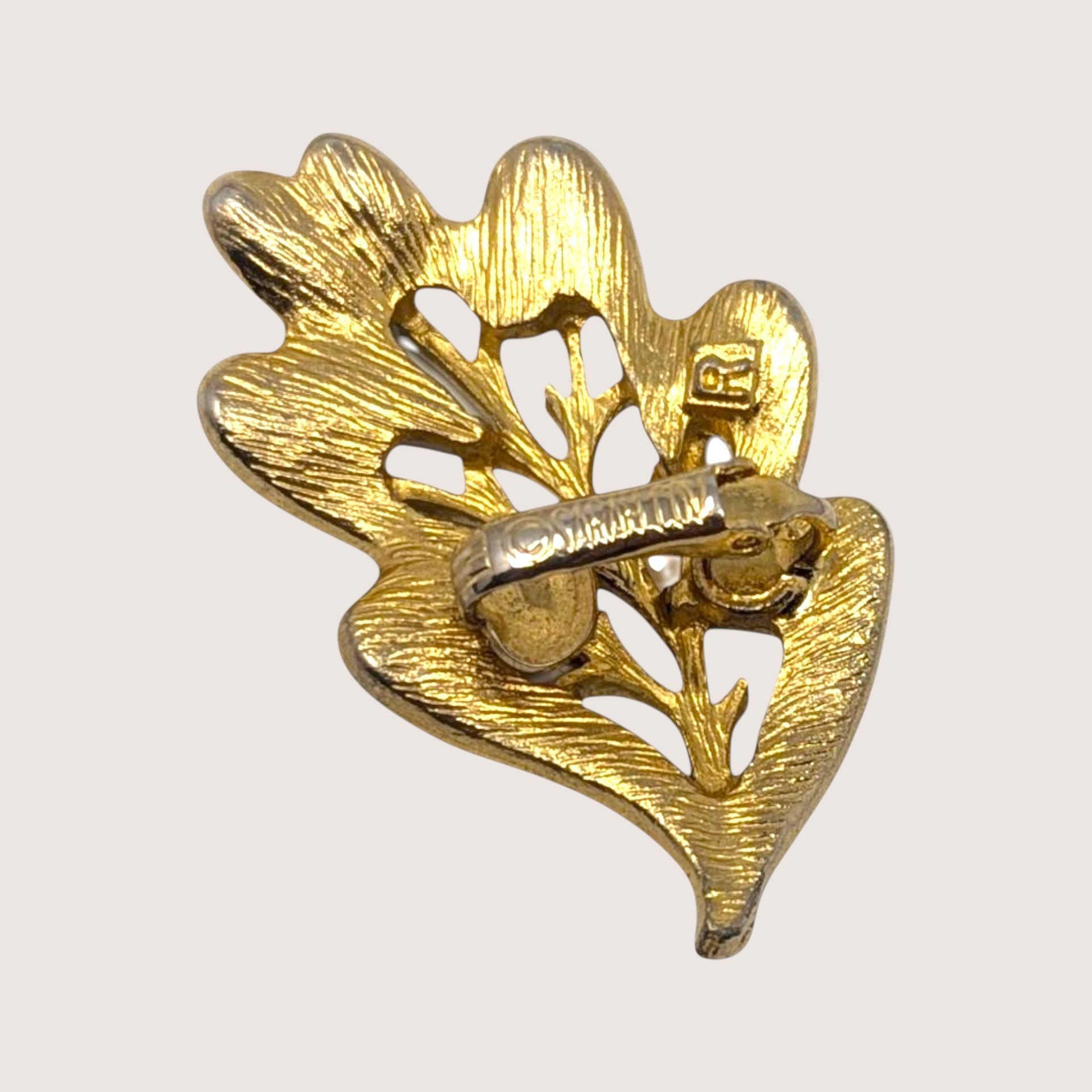 1960s Sarah Coventry Enchanted Forest Leaf Brooch and Earrings Set