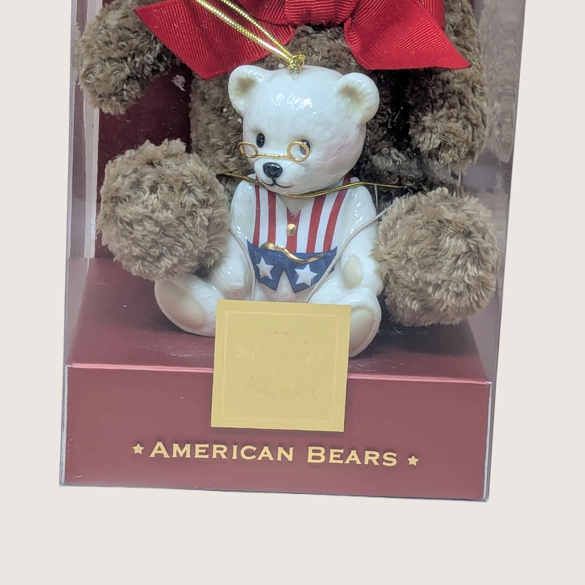 2002 Lenox American Bears Plush and Porcelain Anniversary Set