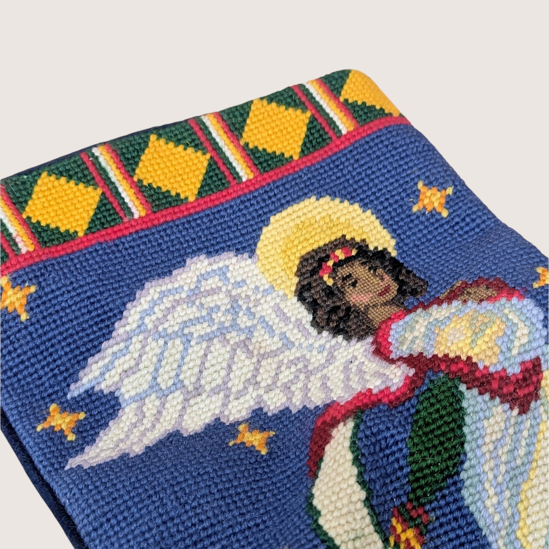 1990s Handmade Peace on Earth Stocking