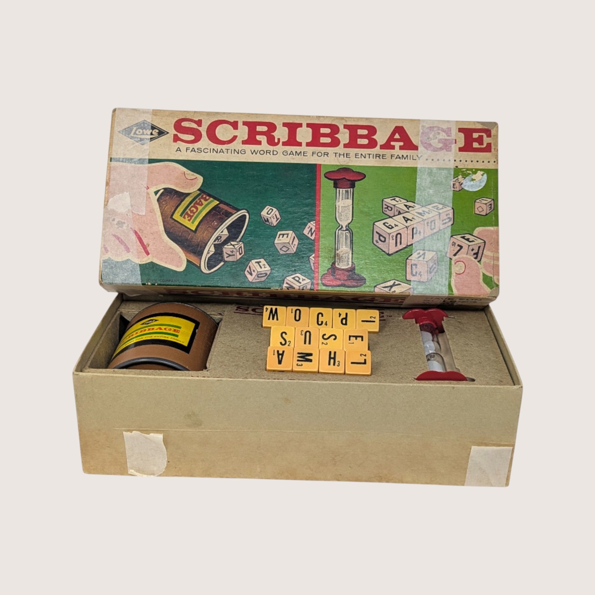 1963 Scribbage Word Game Lowe Company 