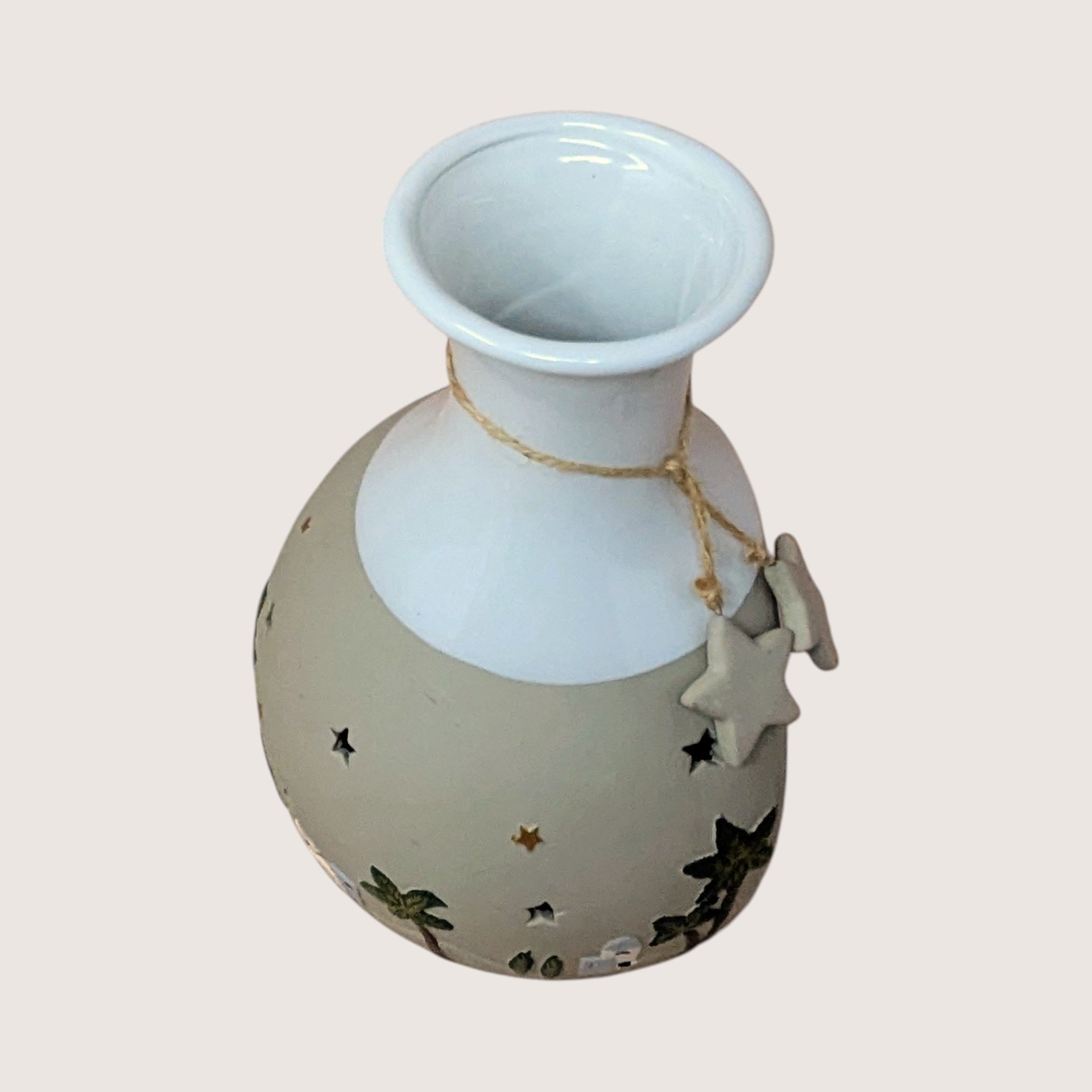 1990s Roman Inc Ceramic Light Up Nativity Vase