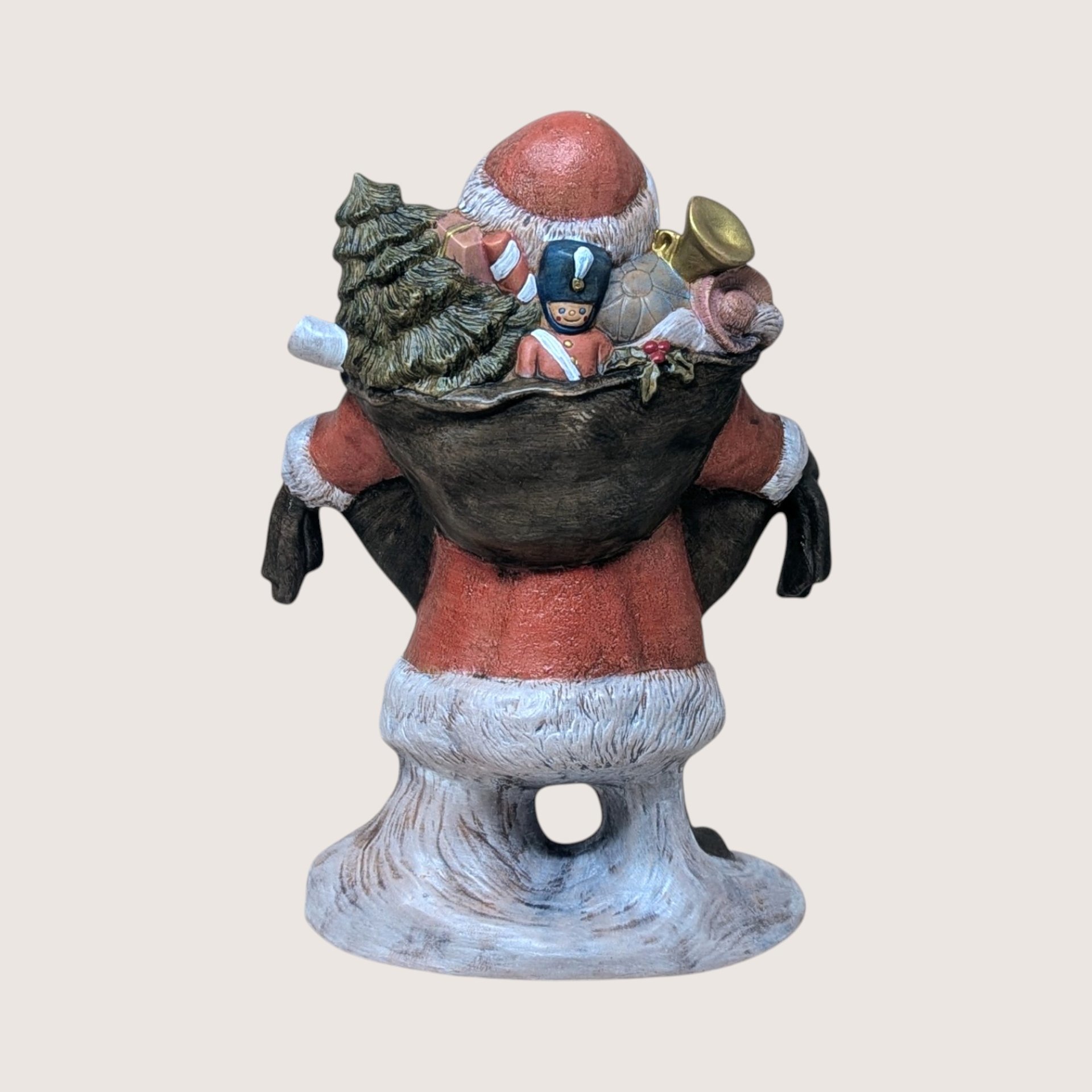 1990s Hand Painted Ceramic Santa Figure
