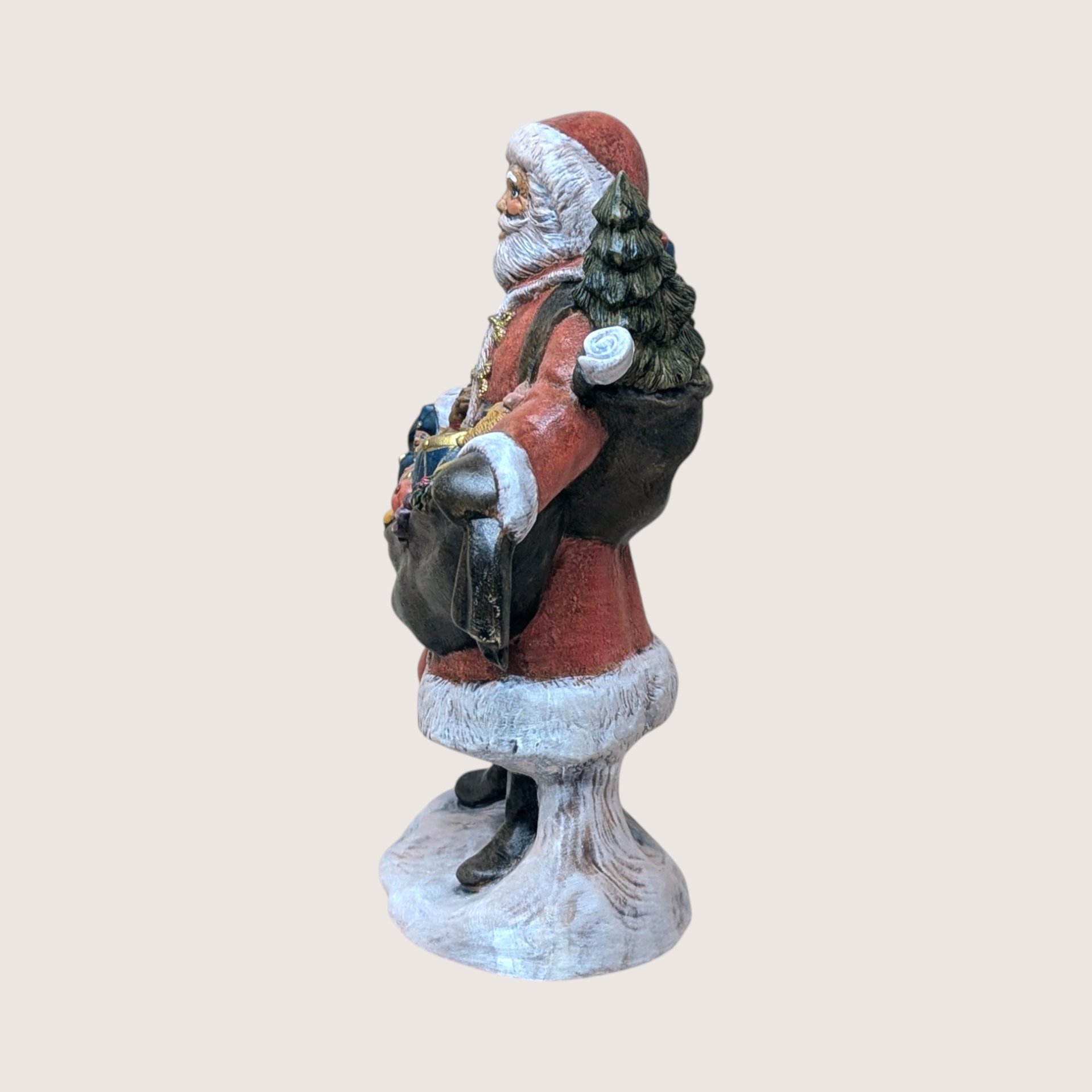 1990s Hand Painted Ceramic Santa Figure
