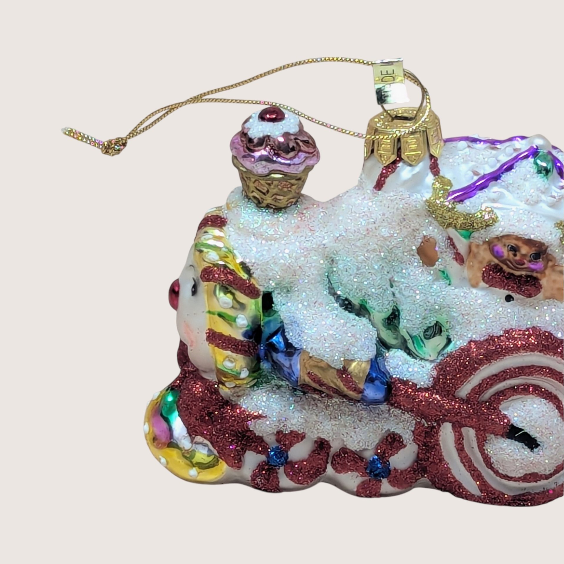 2003 Fitz and Floyd Holiday Treasures Blown Glass Train Ornament