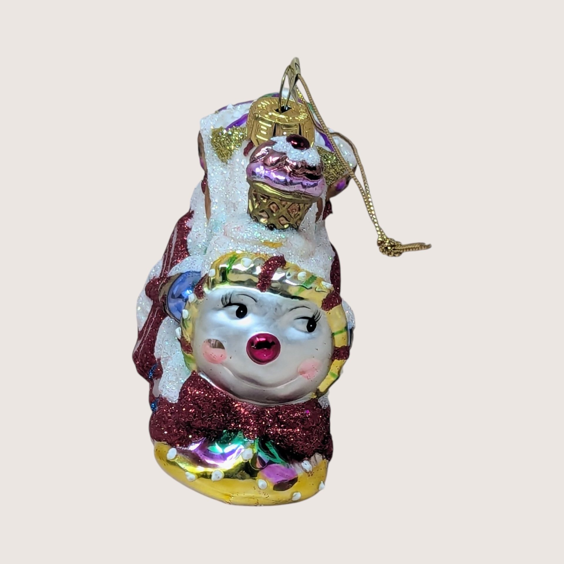 2003 Fitz and Floyd Holiday Treasures Blown Glass Train Ornament