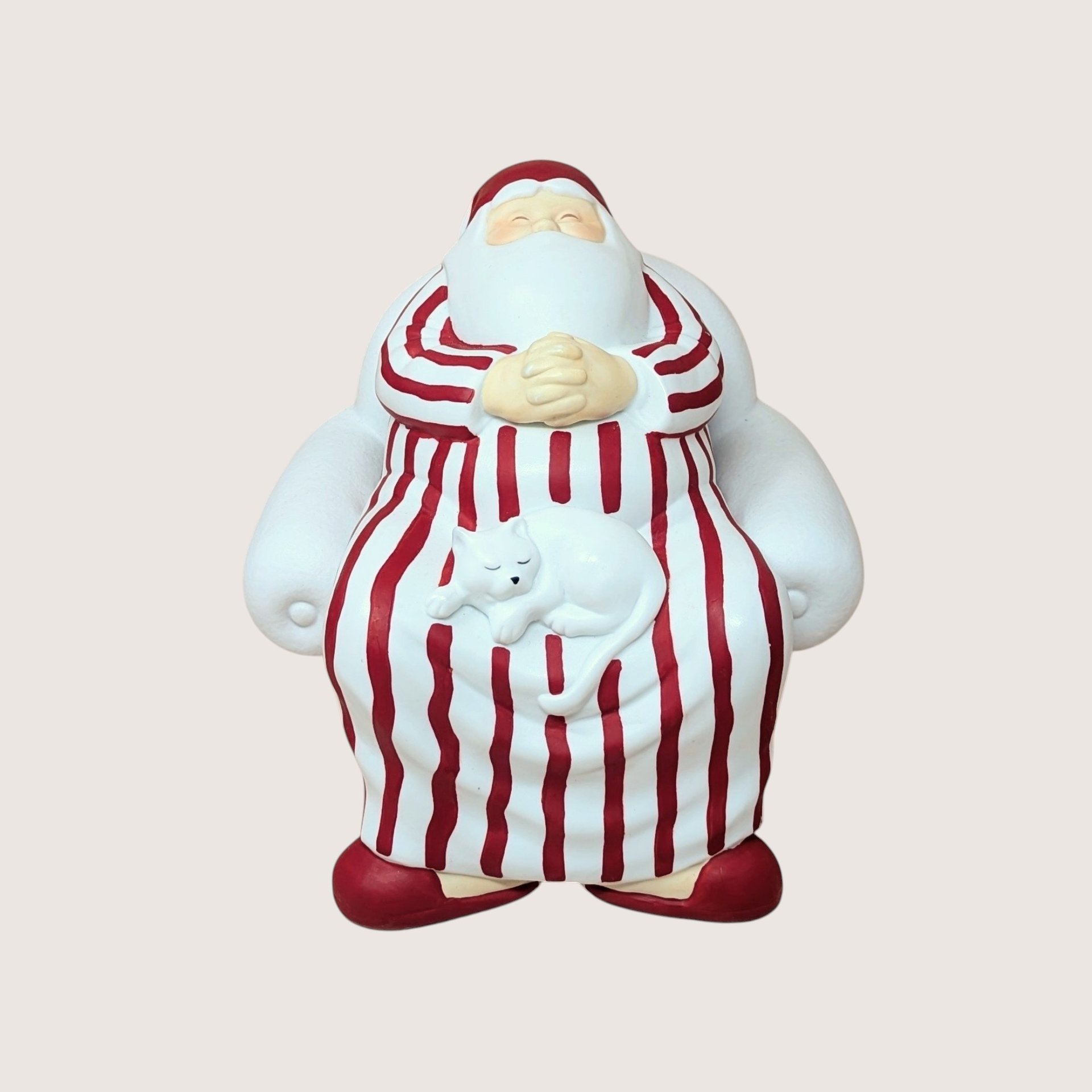 1990s Dept 56 Winter Silhouettes Cat Nap Santa Figurine