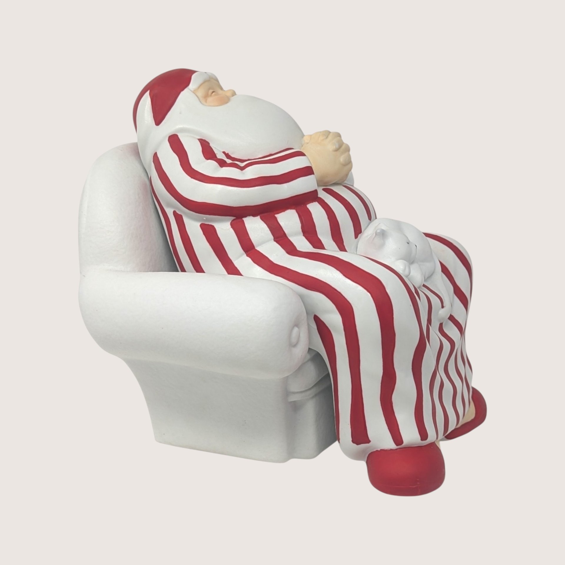 1990s Dept 56 Winter Silhouettes Cat Nap Santa Figurine 