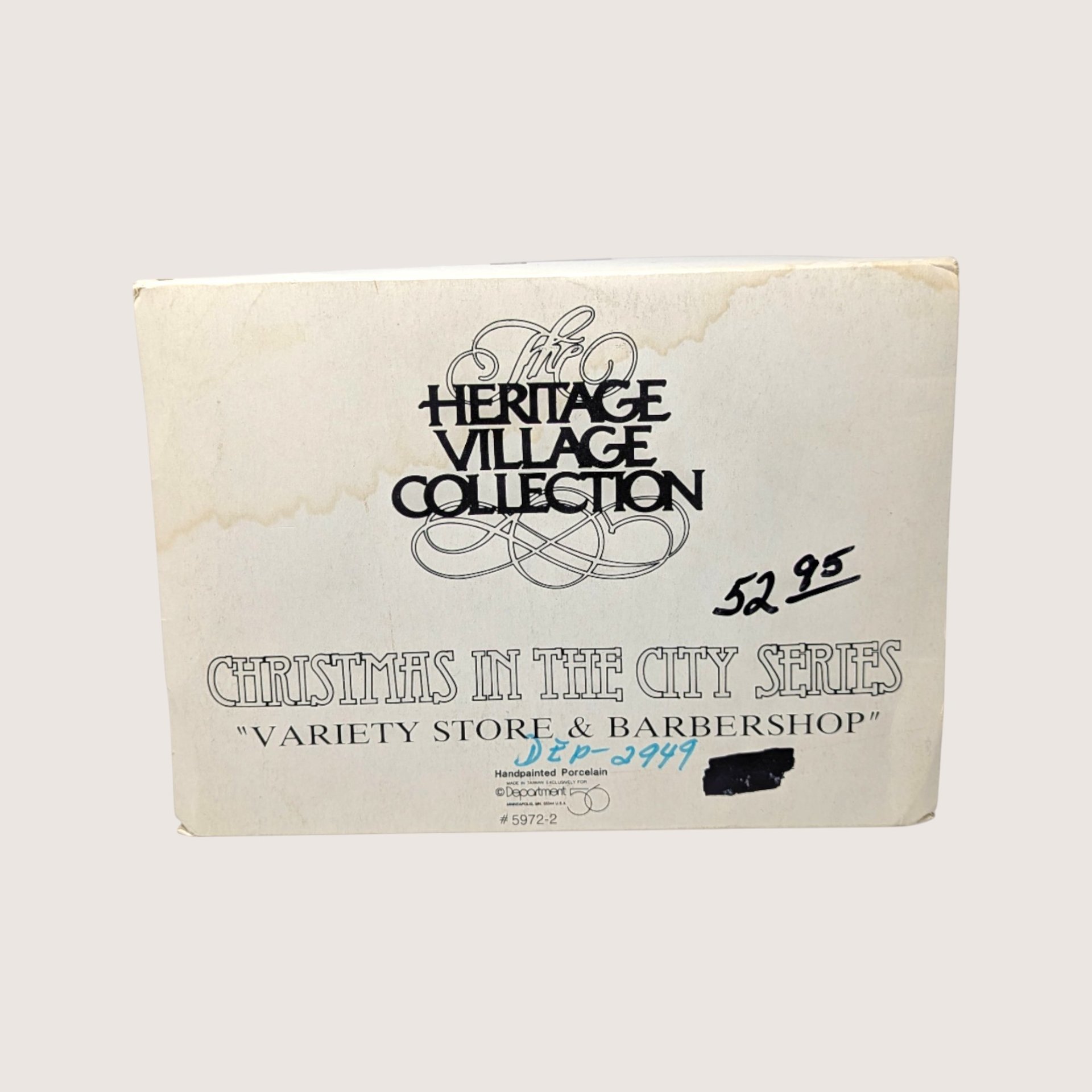1988 Dept 56 Variety Store and Barber Shop Christmas in the City Series