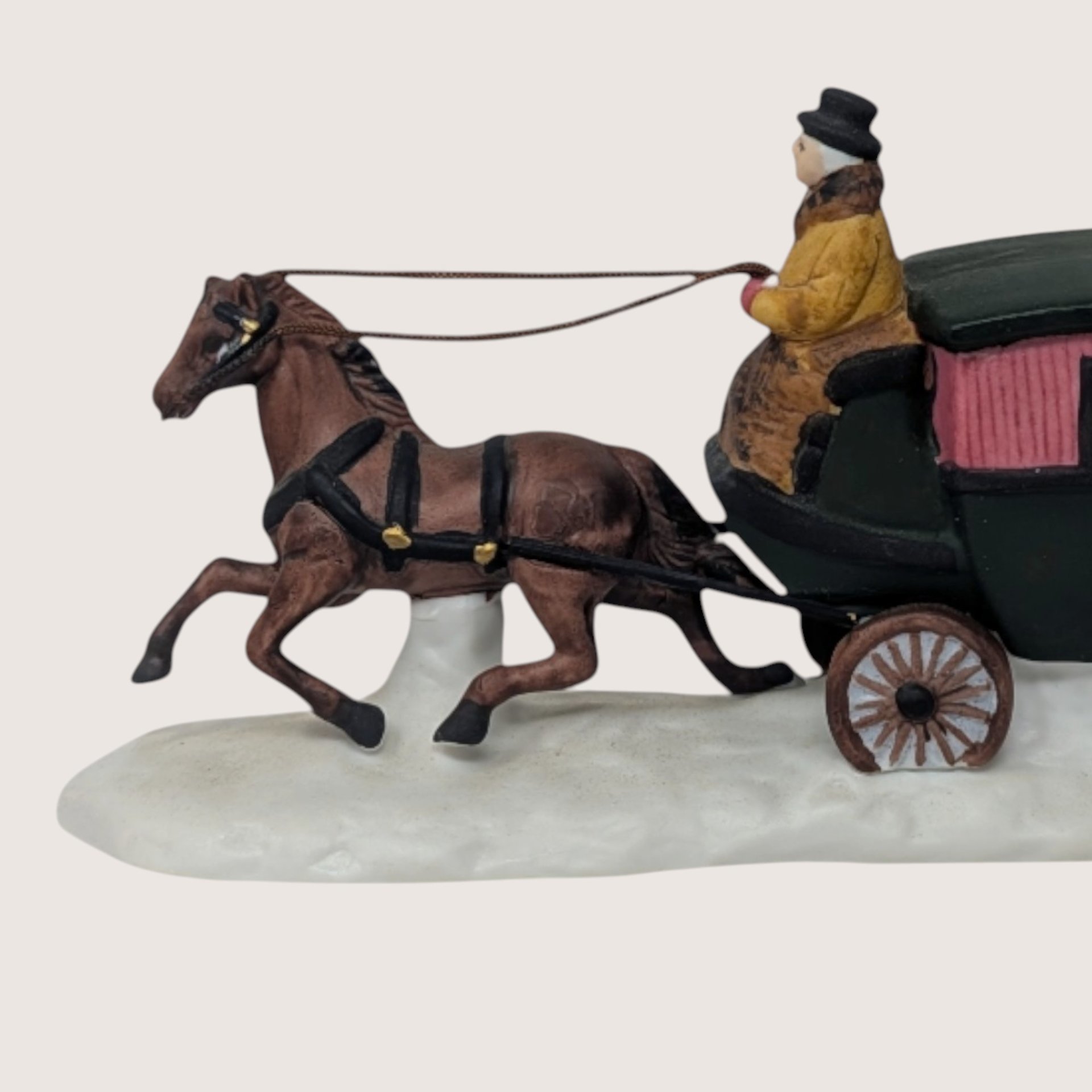 1980s Department 56 Porcelain Dover Coach Heritage Village Figurine