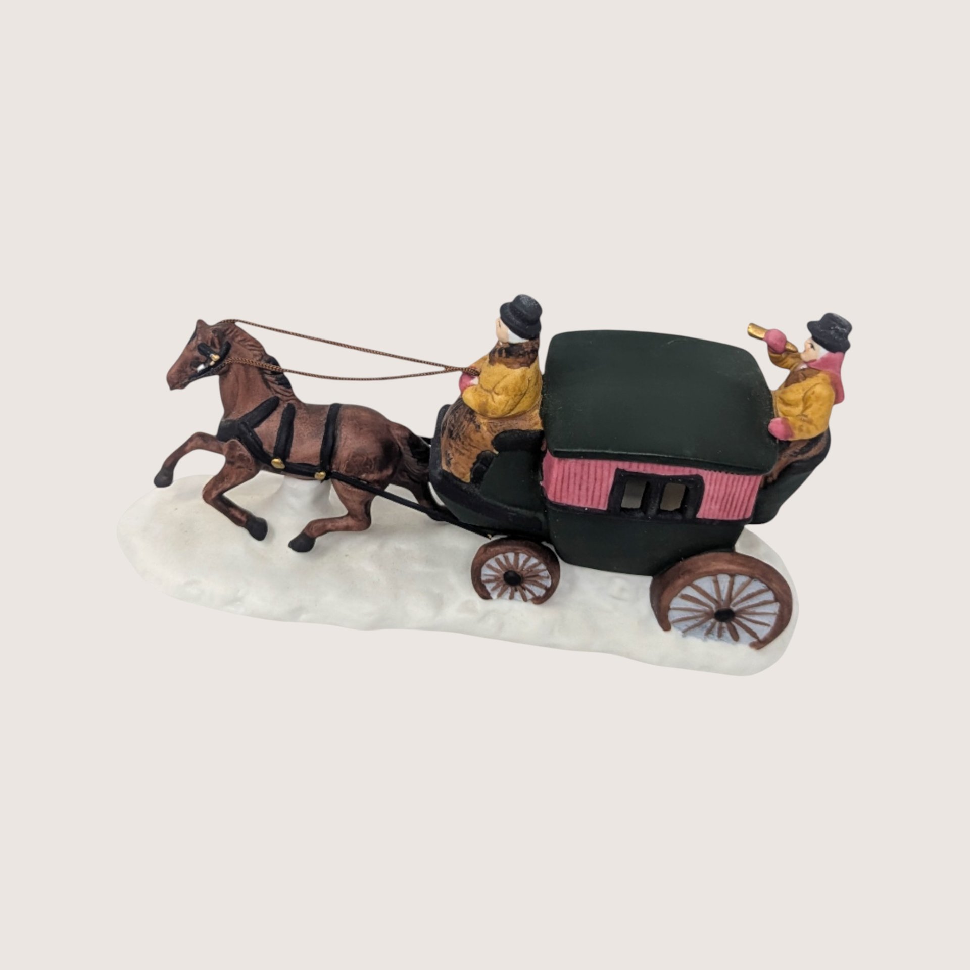 1980s Department 56 Porcelain Dover Coach Heritage Village Figurine