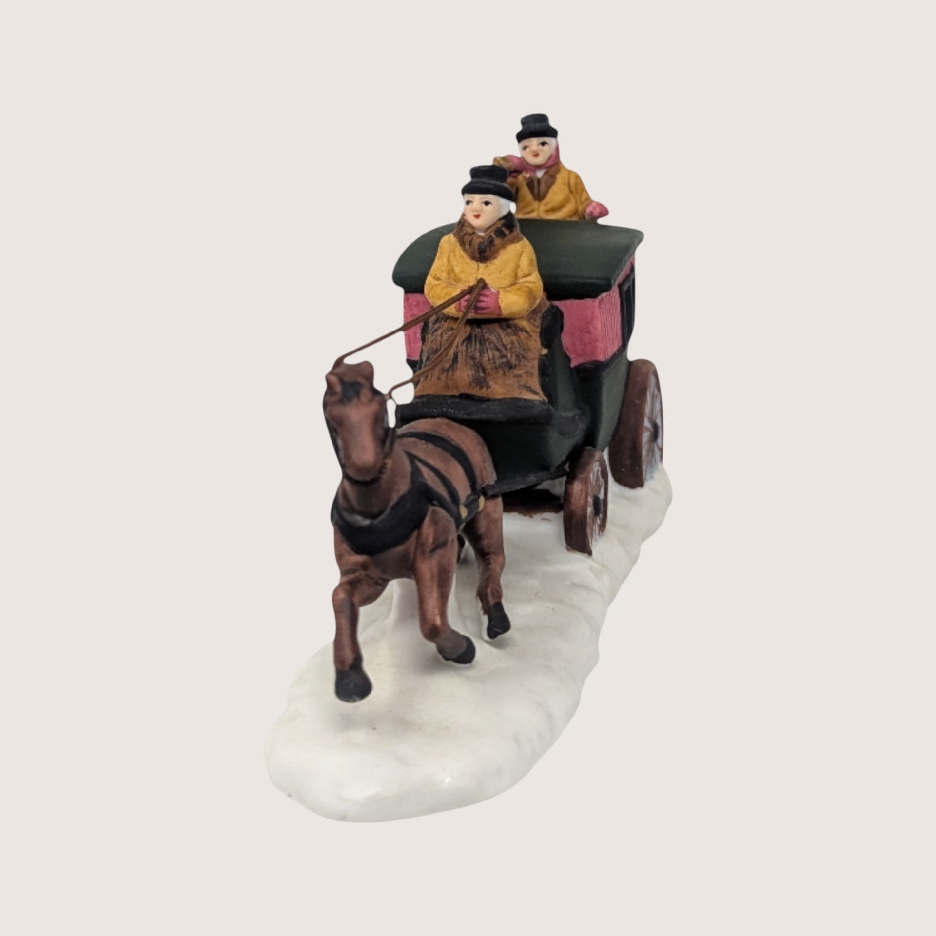 1980s Department 56 Porcelain Dover Coach Heritage Village Figurine
