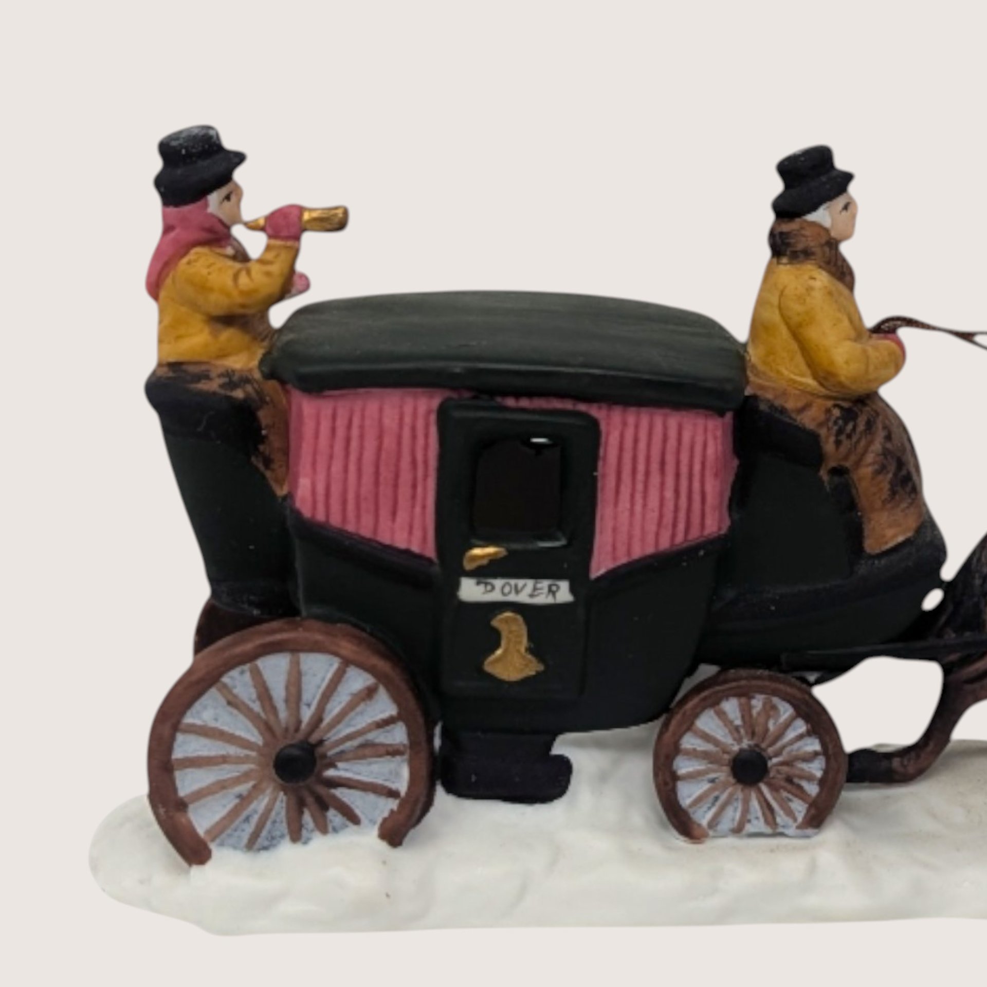 1980s Department 56 Porcelain Dover Coach Heritage Village Figurine