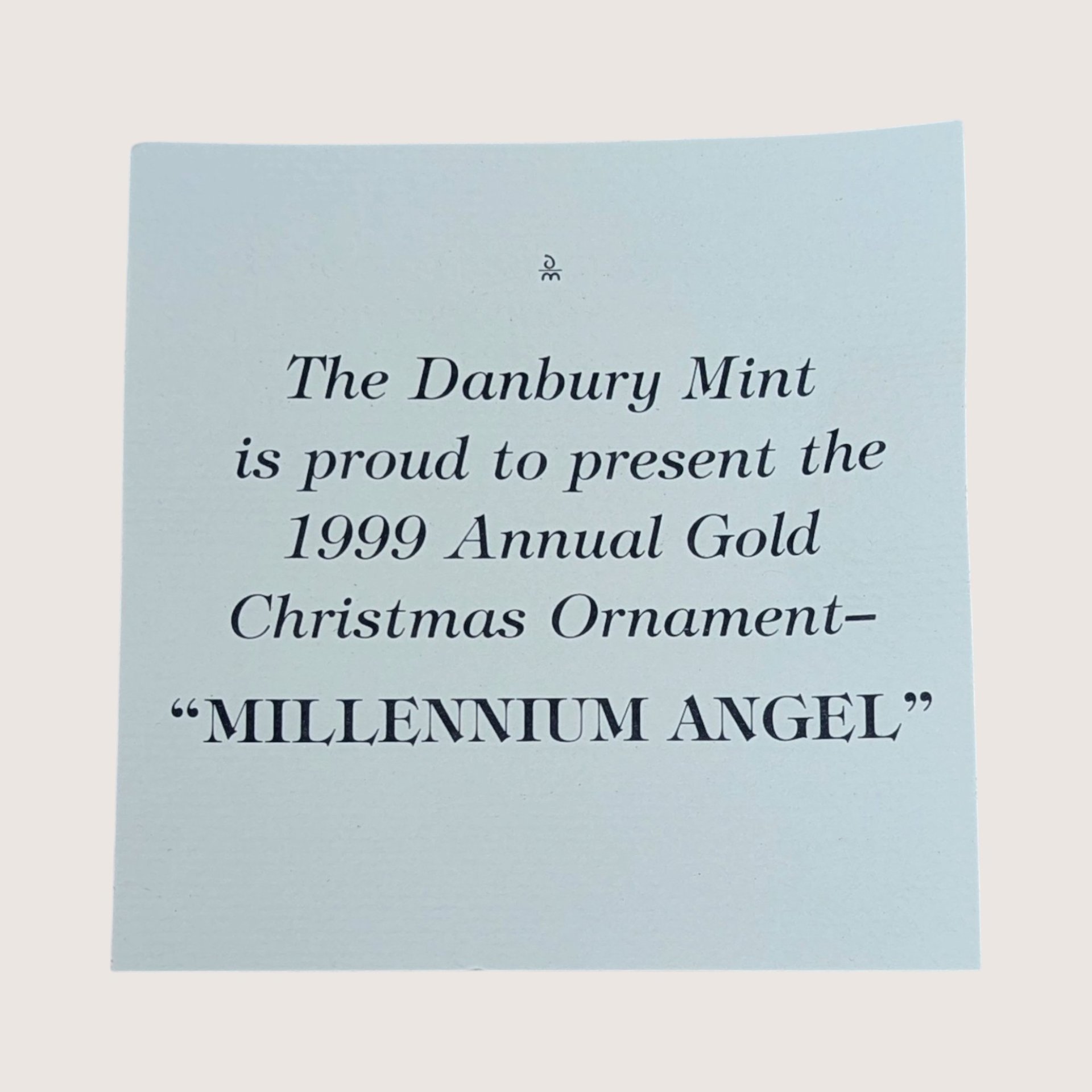 1999 Danbury Mint 23kt Gold Plated Millennium Angel Ornament