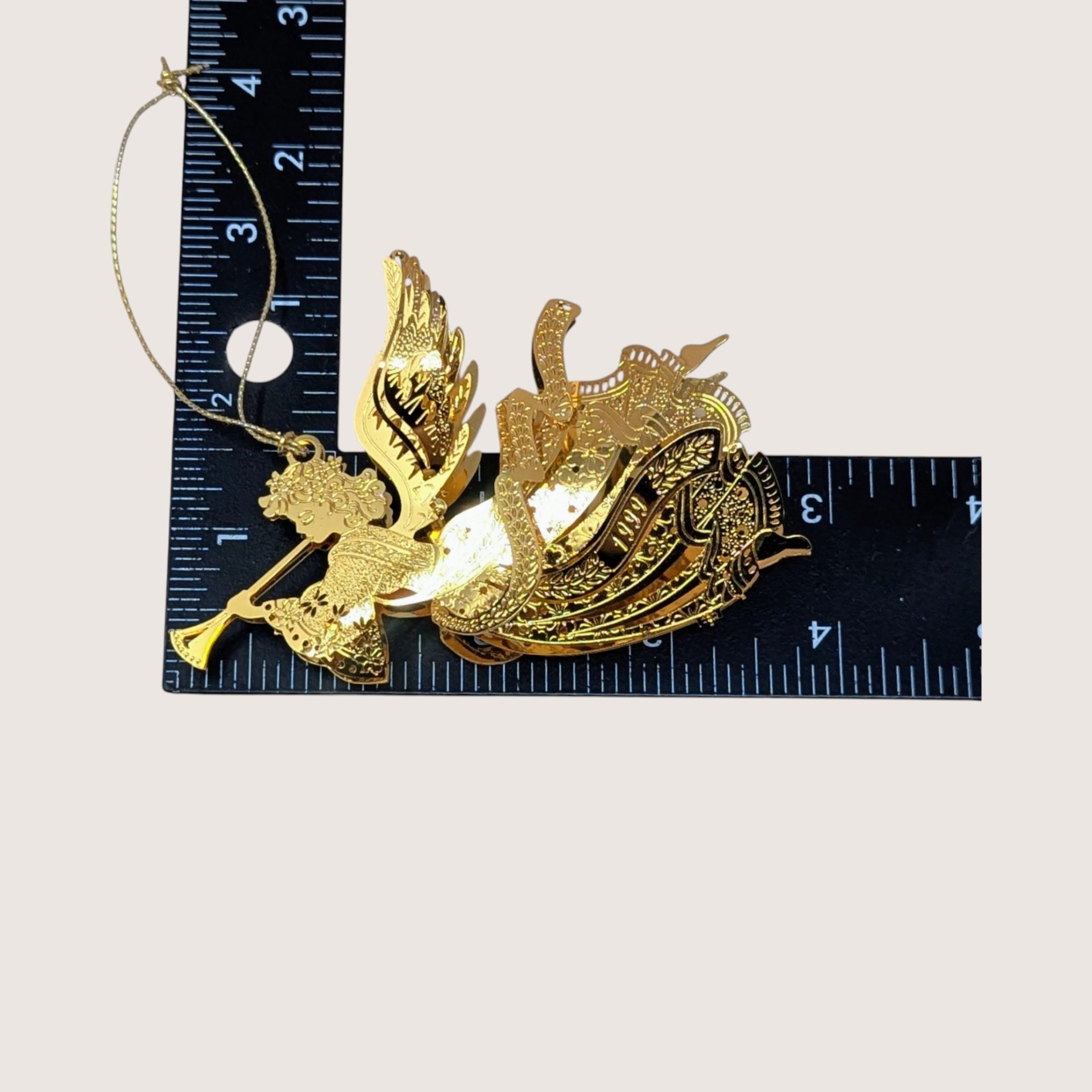 1999 Danbury Mint 23kt Gold Plated Millennium Angel Ornament