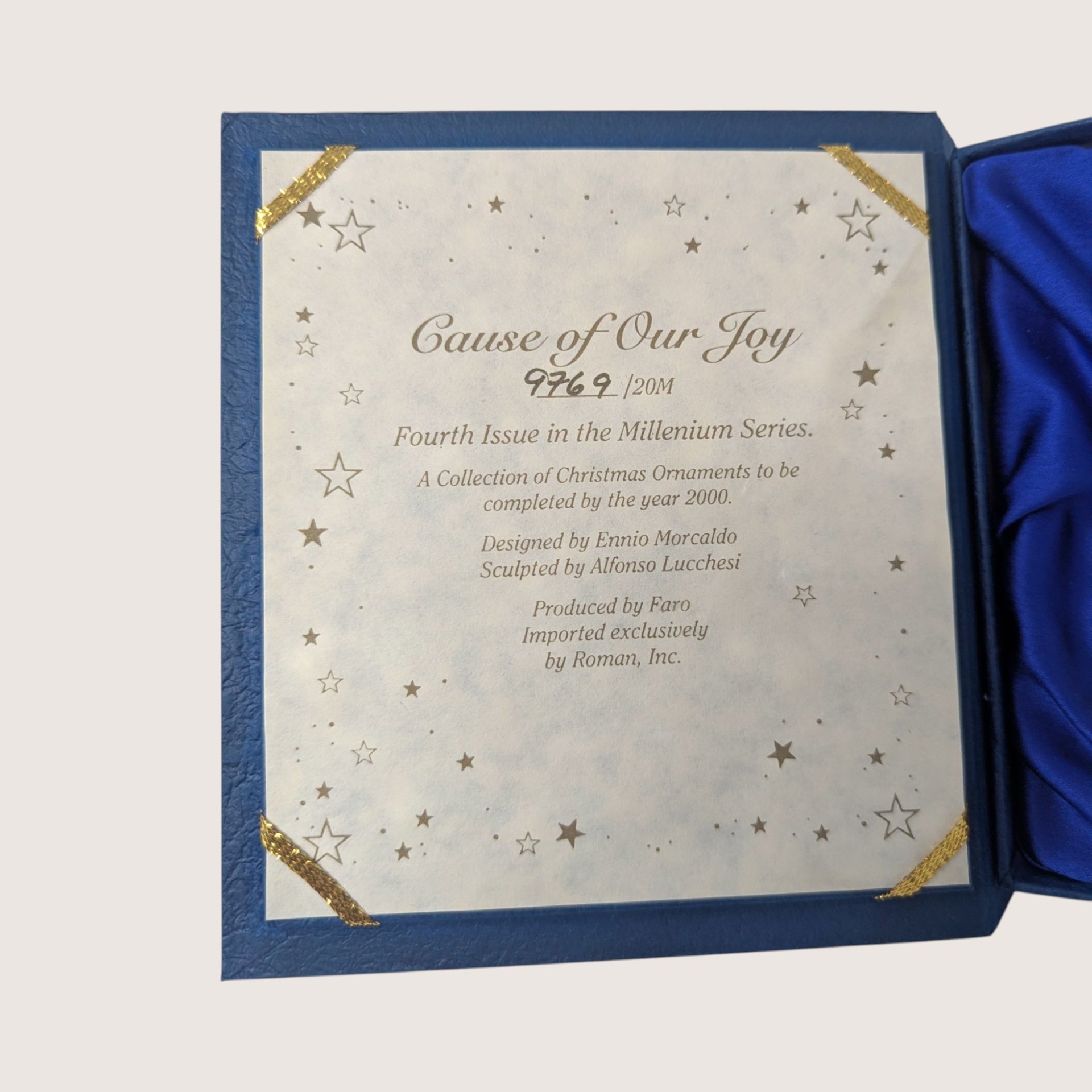 2000 Roman Inc Cause of Our Joy Millennium Series Ornament