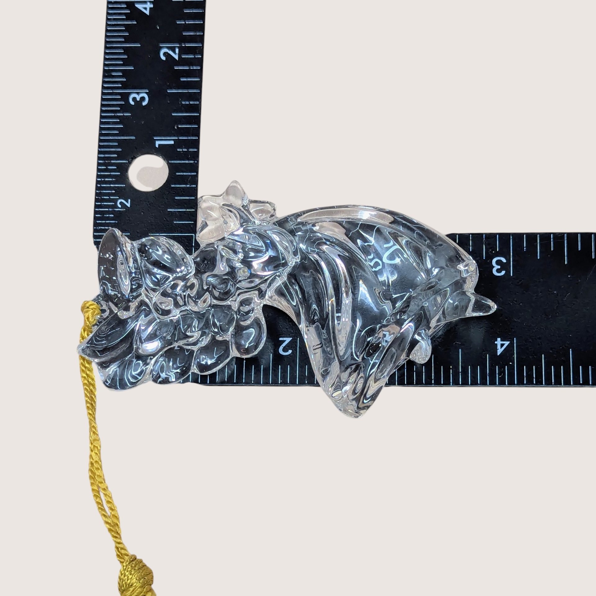 1990s Gorham Crystal Angel Holding Star Ornament