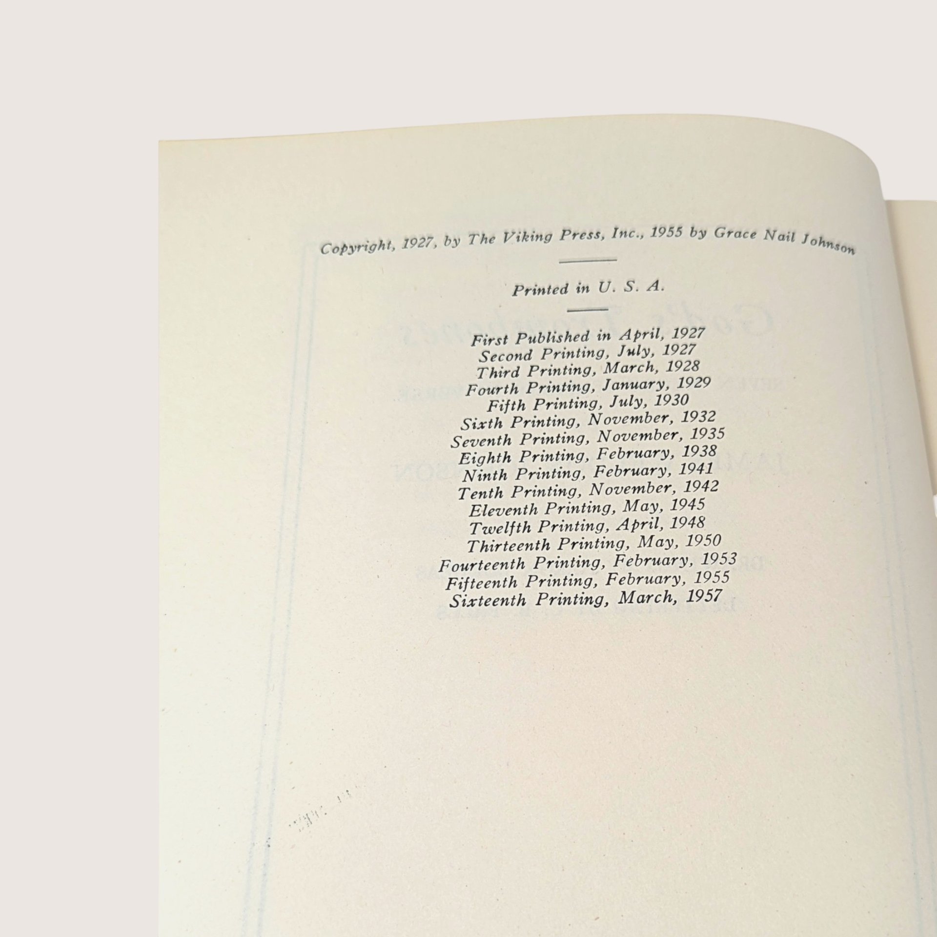 1955 The Viking Press God's Trombones James Weldon Johnson Hardcover Book
