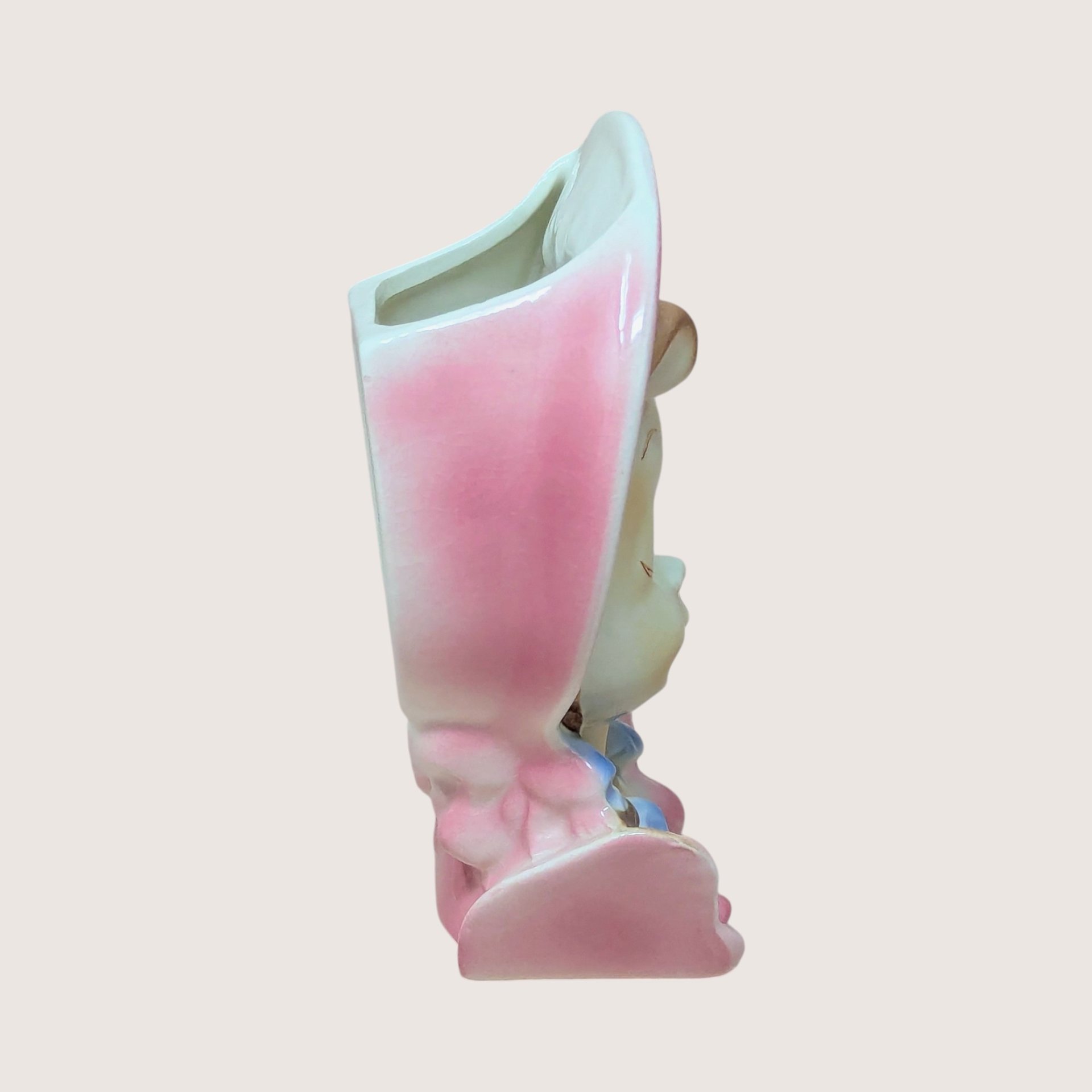 1950s Royal Copley Lady Head Wall Pocket Planter Pair