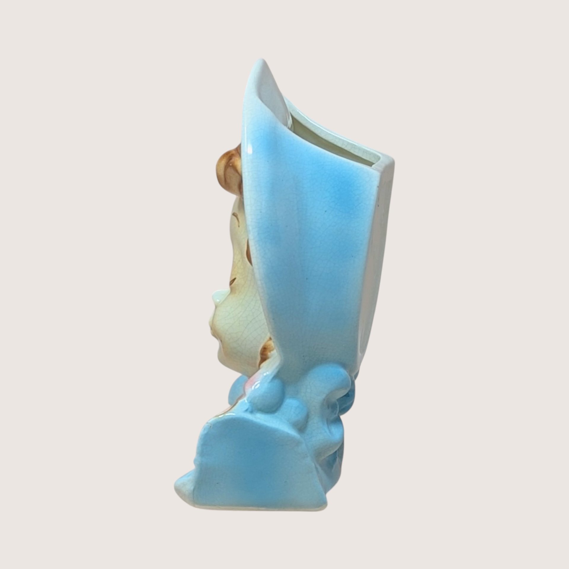 1950s Royal Copley Lady Head Wall Pocket Planter Pair
