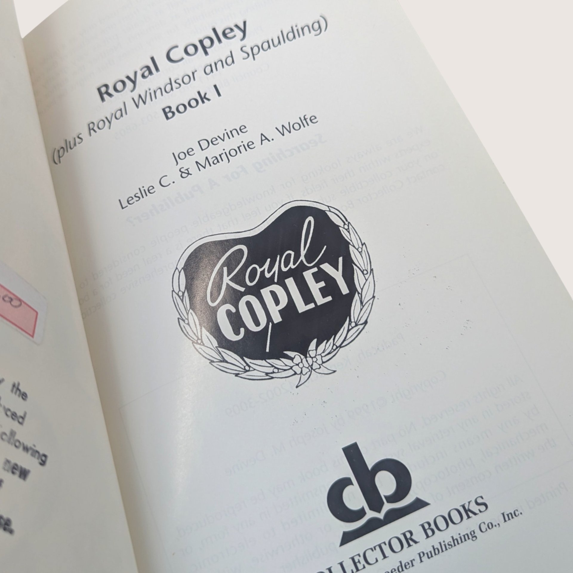 1999 Collector's Guide to Royal Copley Books 1 and 2 Joe Devine Softcover Set
