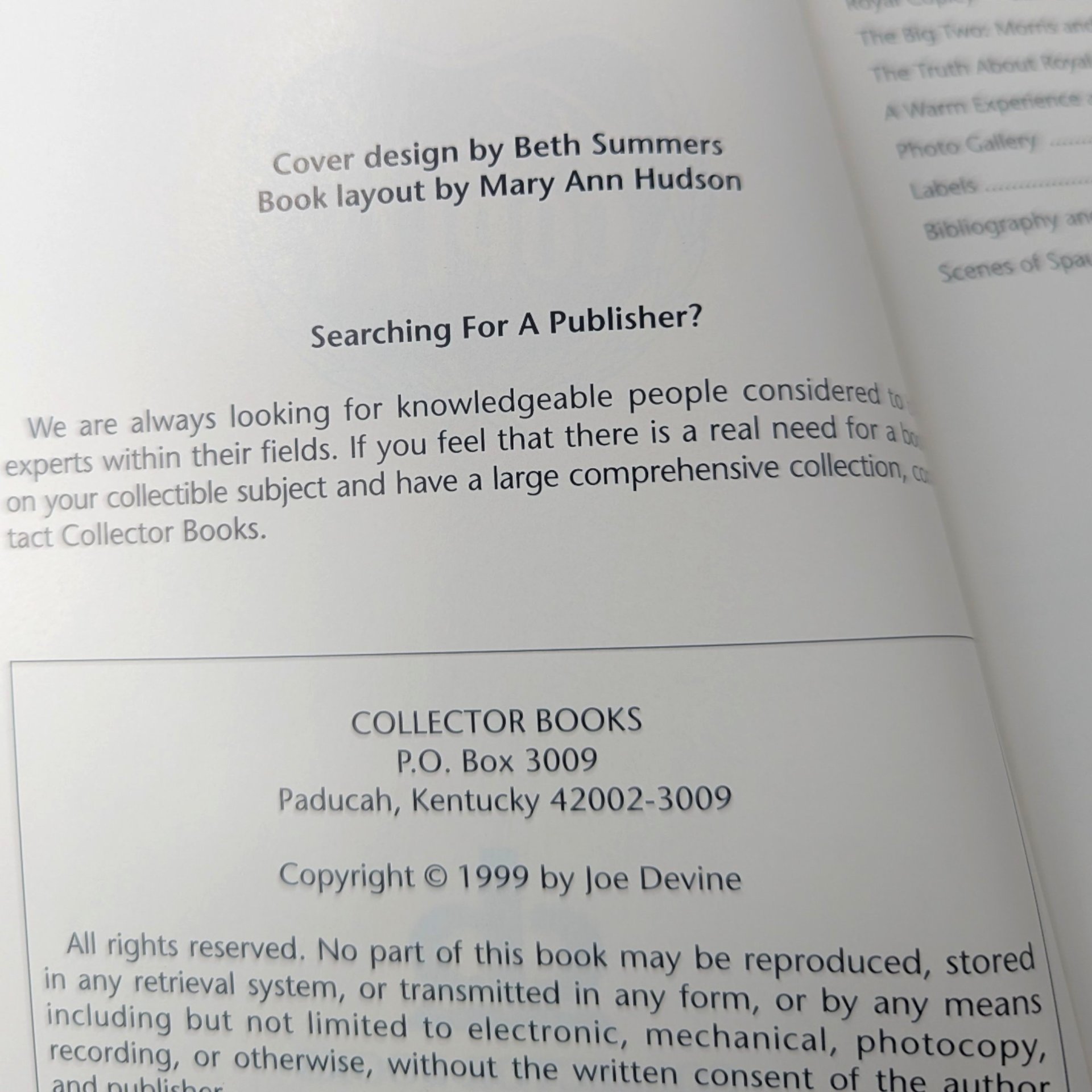 1999 Collector's Guide to Royal Copley Books 1 and 2 Joe Devine Softcover Set