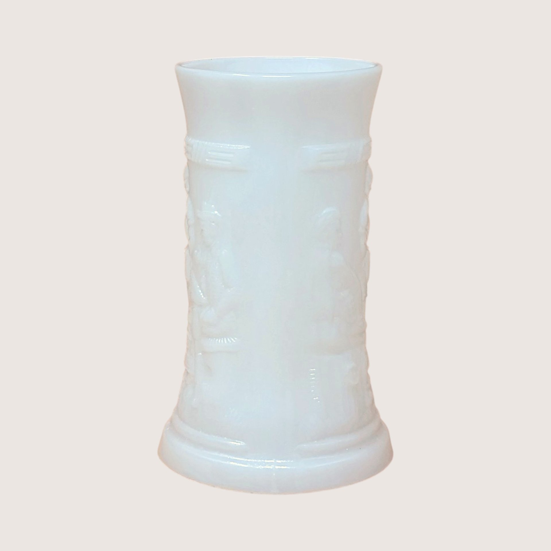 1970s Federal Glass Milk Glass Tavern Scene Stein Set