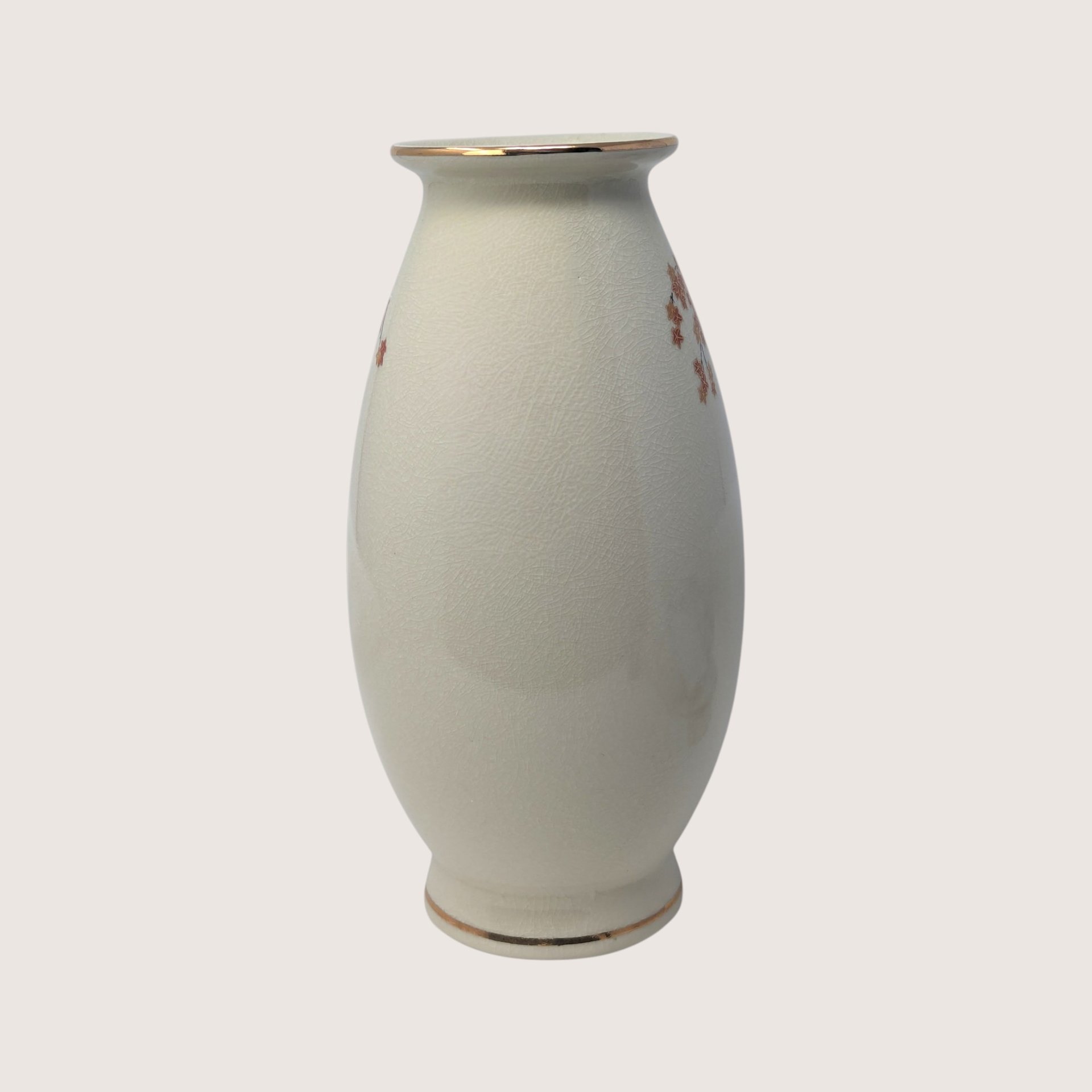 Vintage Japanese Satsuma Pheasant Floral Porcelain Vase