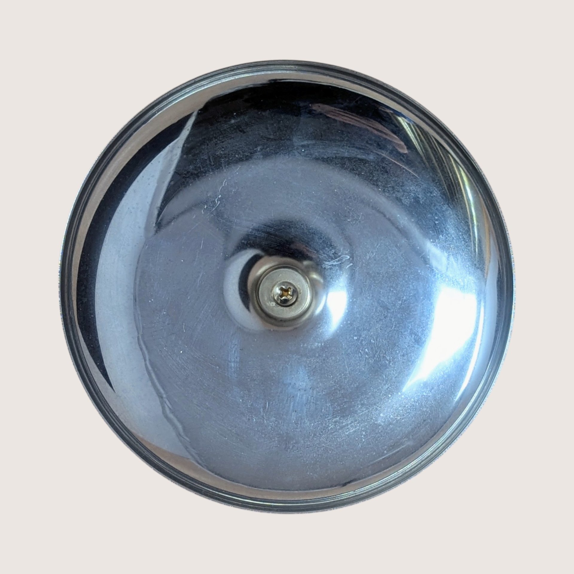 1940s Vintage Art Deco Clear Swirl Glass Vanity Dresser Jar with Chrome Lid