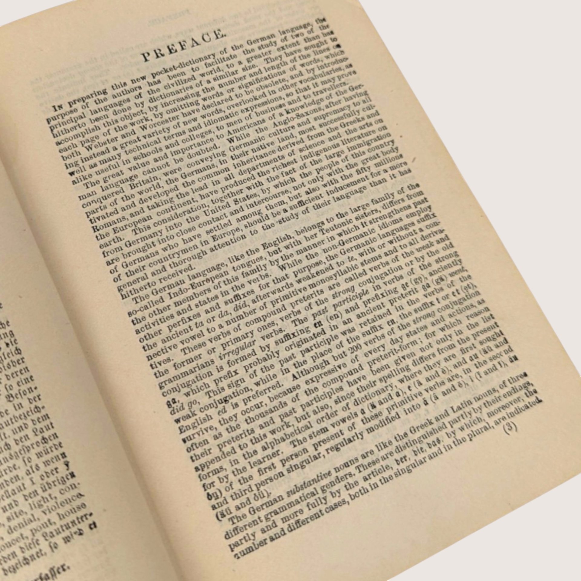 1870 Tafel Pronouncing English German Antique Pocket Dictionary Hardcover