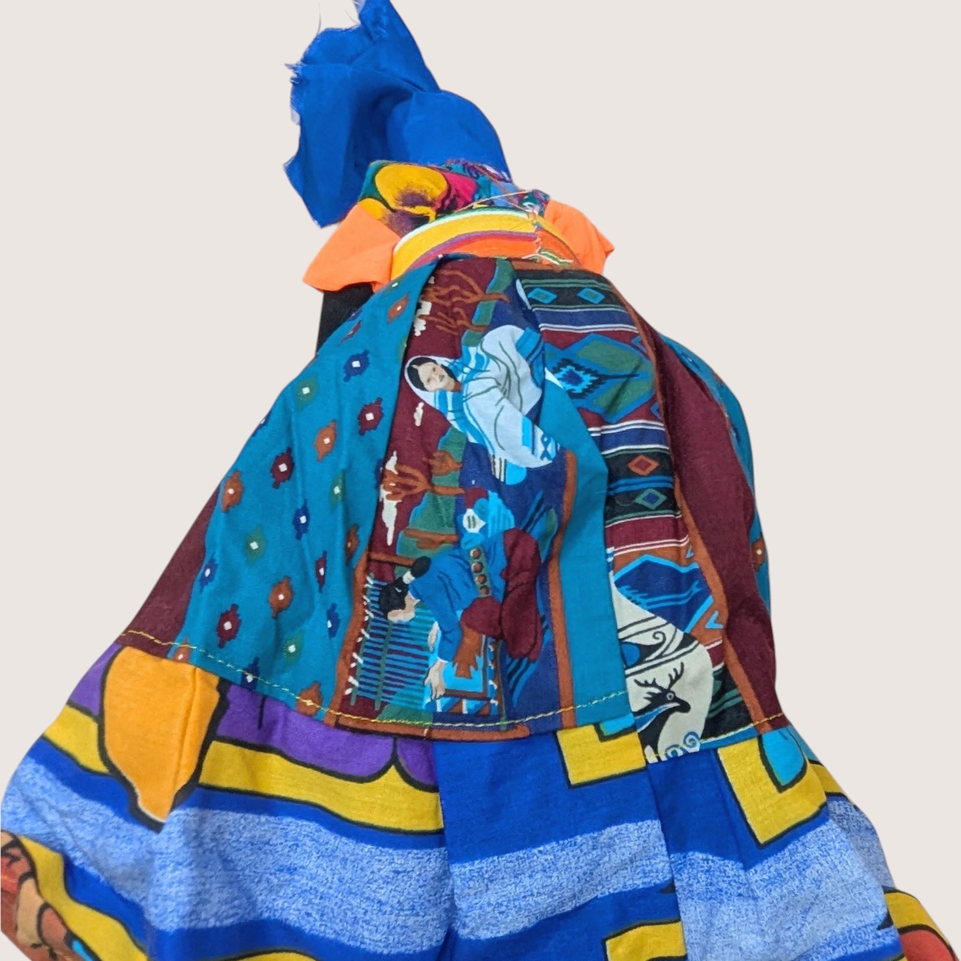 1970s Vintage Handmade Caribbean Folk Art Cloth Doll