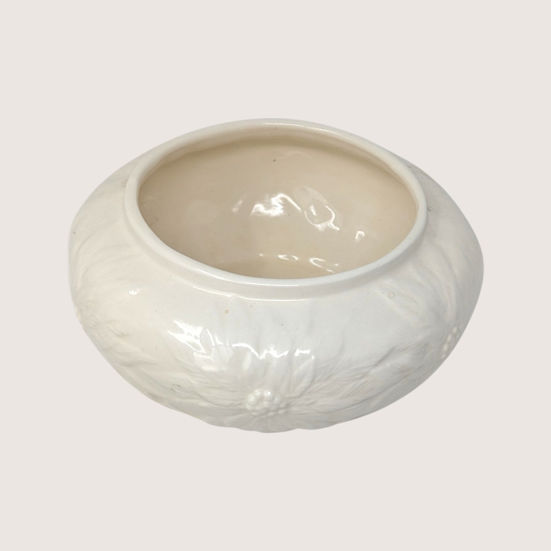 1990s Studio Pottery Ceramic Floral Planter Bowl